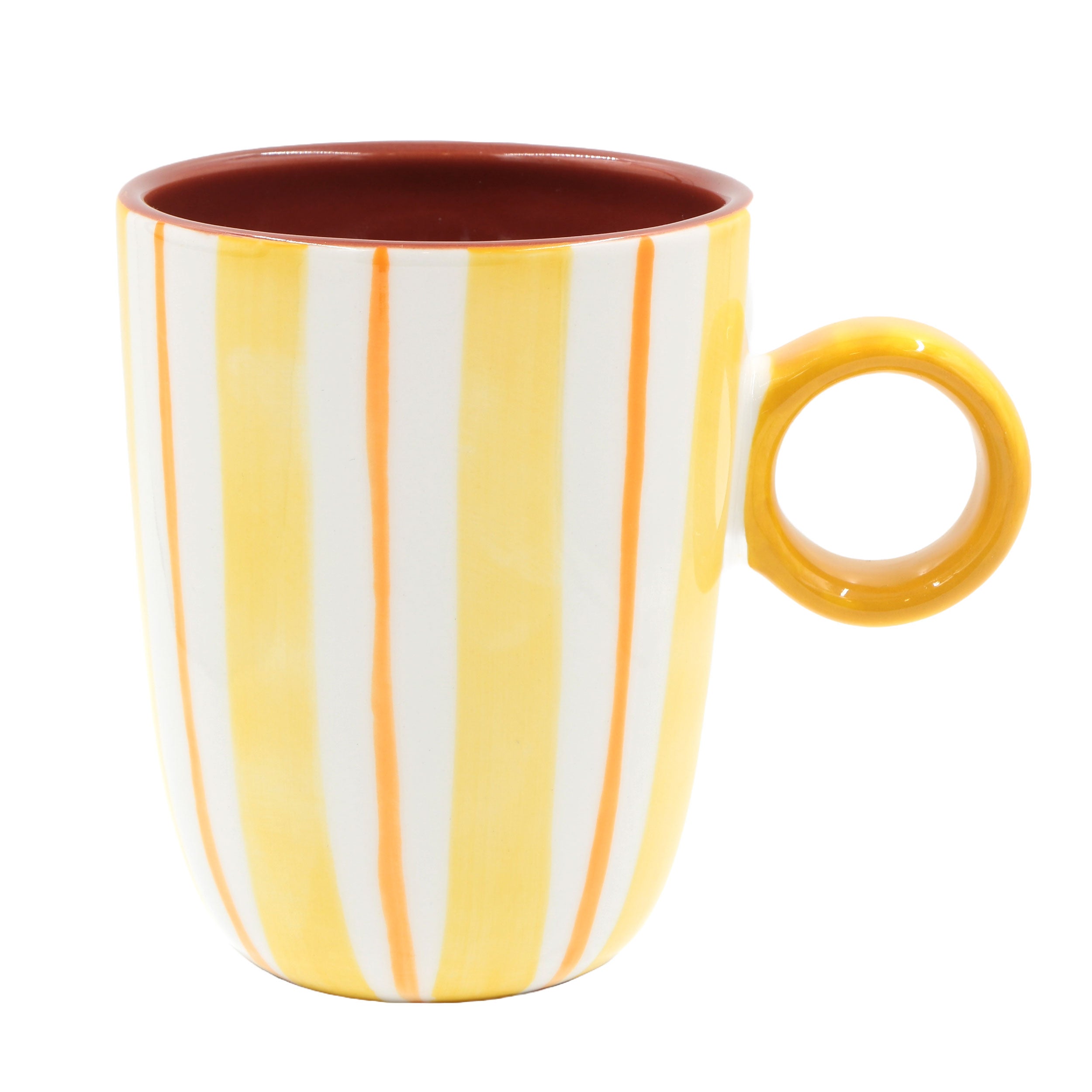 Mug Righe Giallo, Attimi - Stoneware, 260 ml