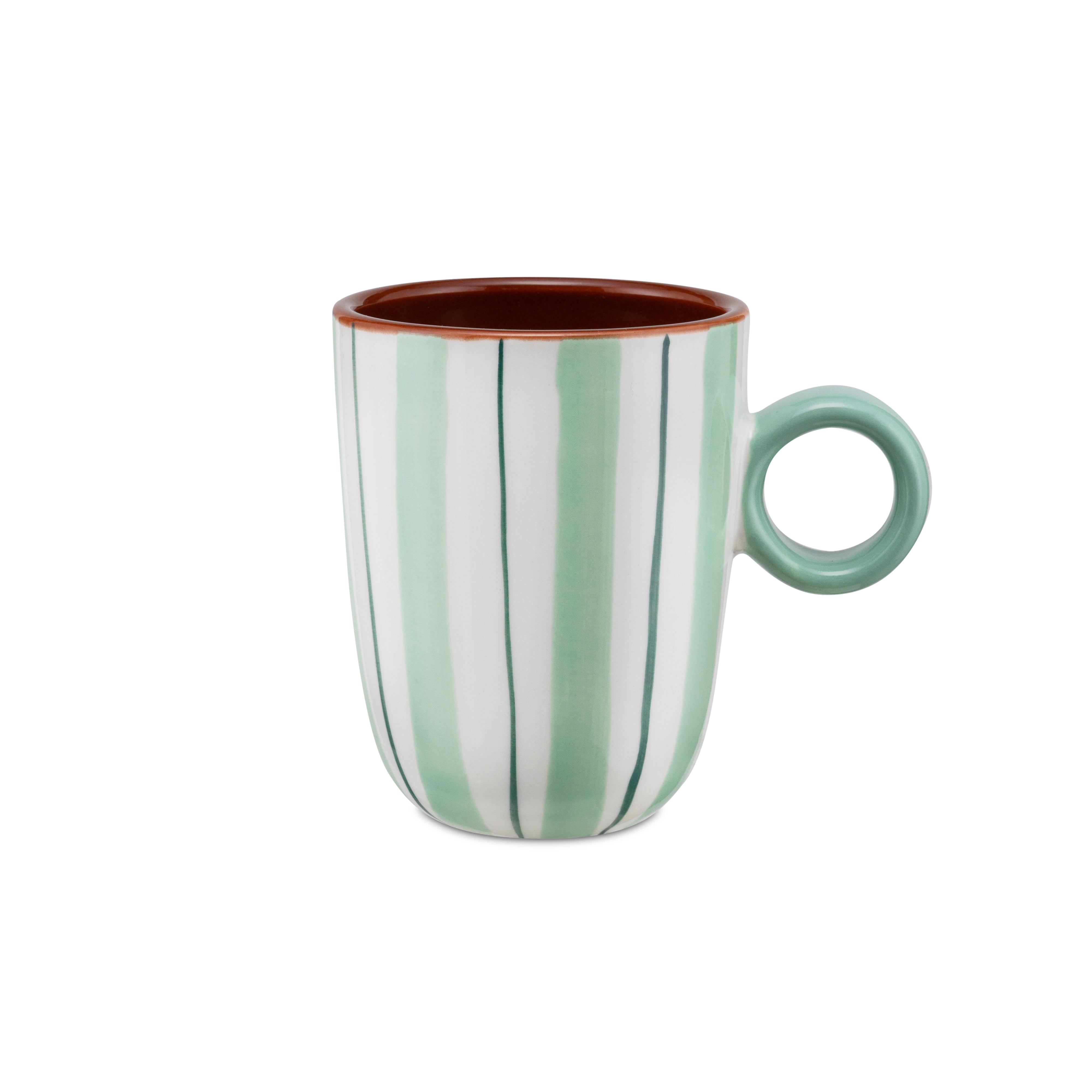 Mug Righe Verde, Attimi - Stoneware, 260 ml