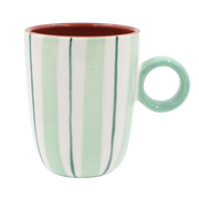 Mug Righe Verde, Attimi - Stoneware, 260 ml