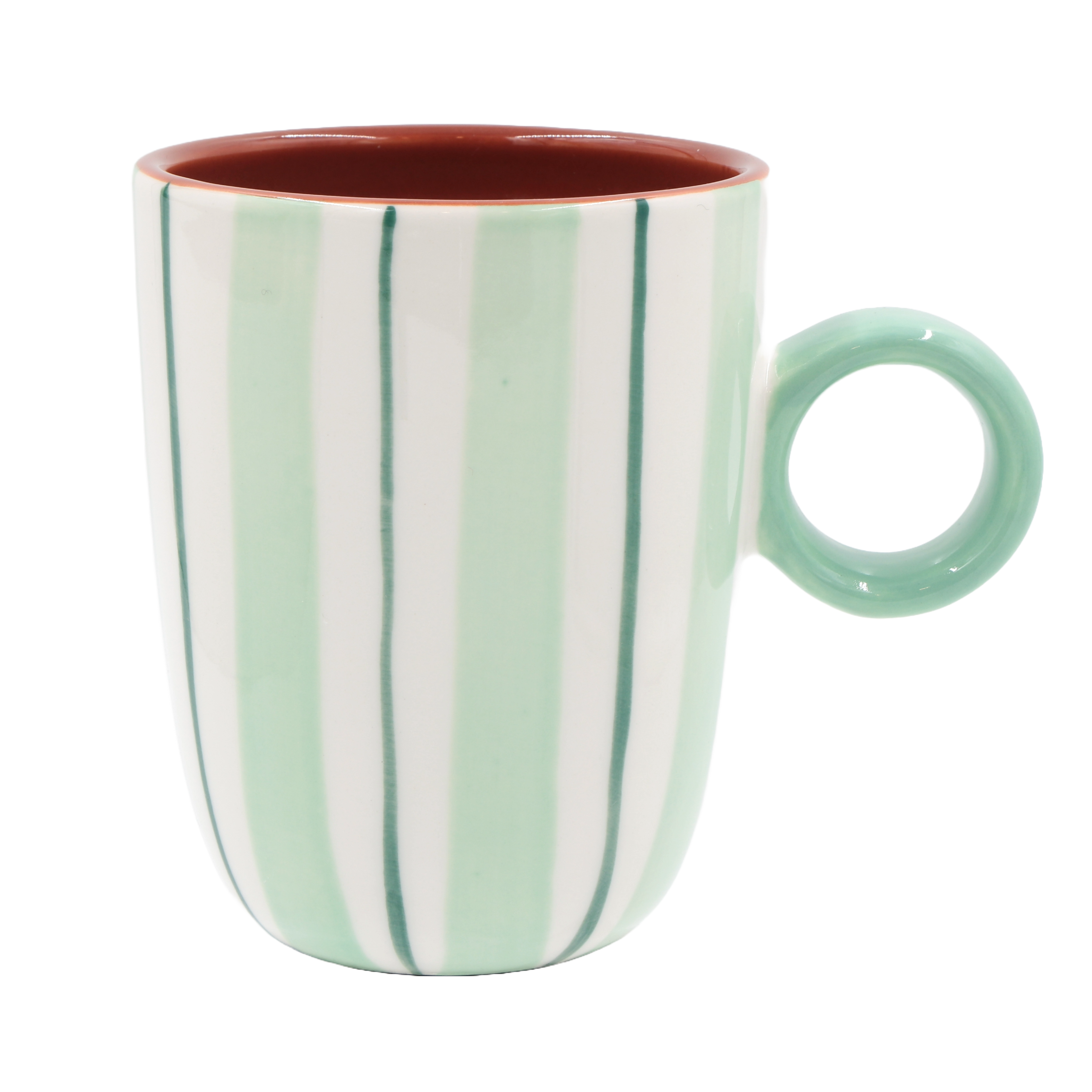 Mug Righe Verde, Attimi - Stoneware, 260 ml