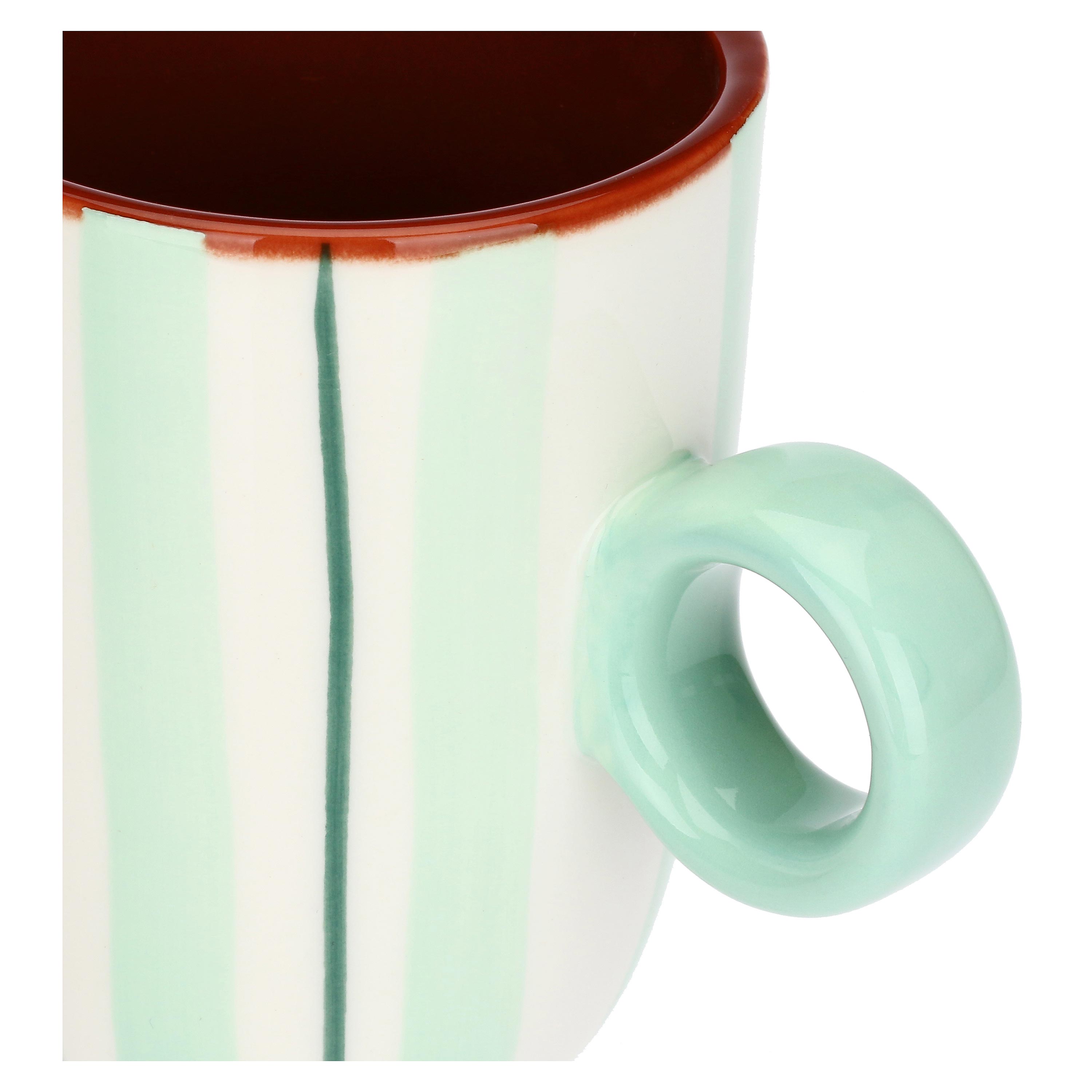 Mug Righe Verde, Attimi - Stoneware, 260 ml