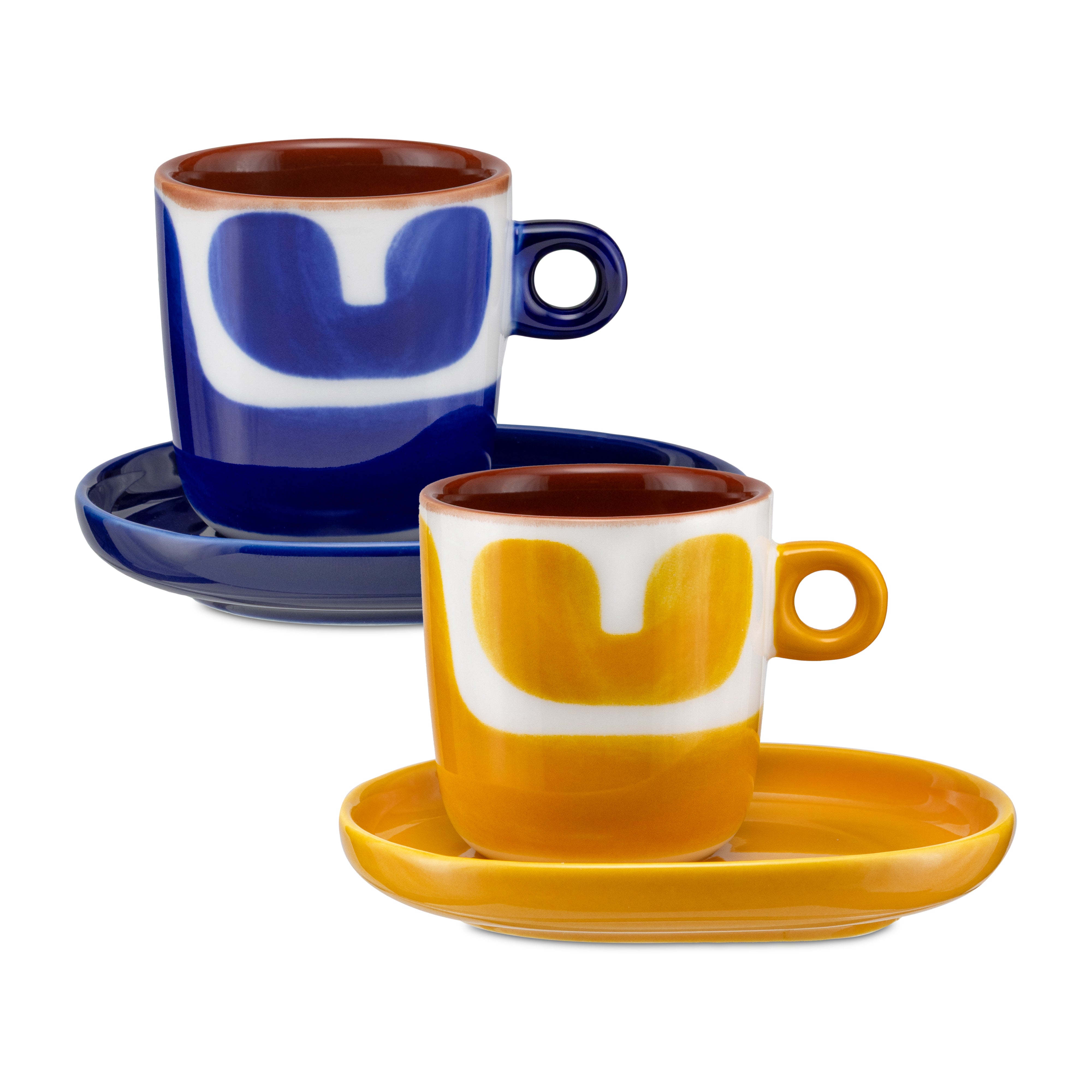 Set Tazzine con piattino Macchie, Attimi - Stoneware, 90 ml