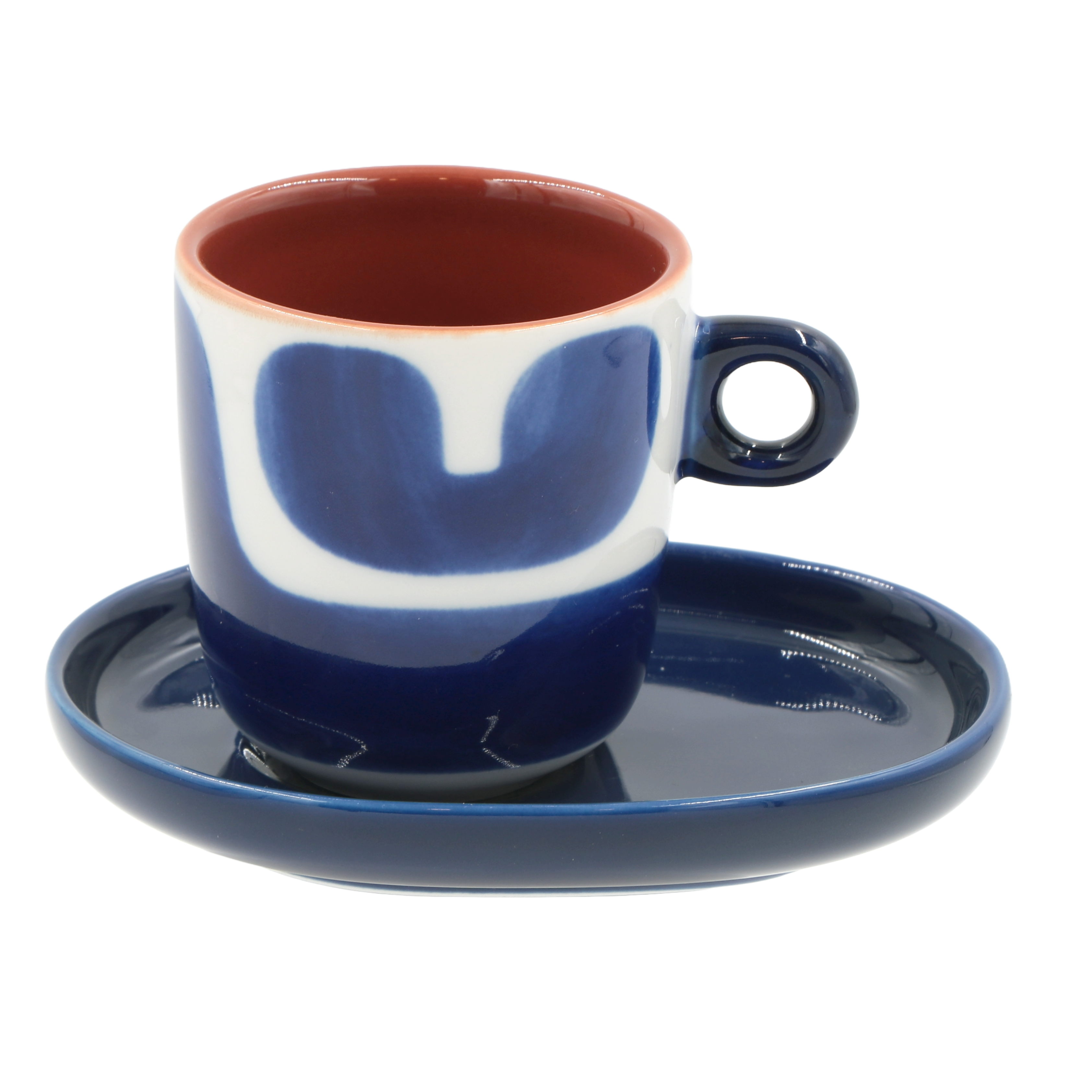 Set Tazzine con piattino Macchie, Attimi - Stoneware, 90 ml