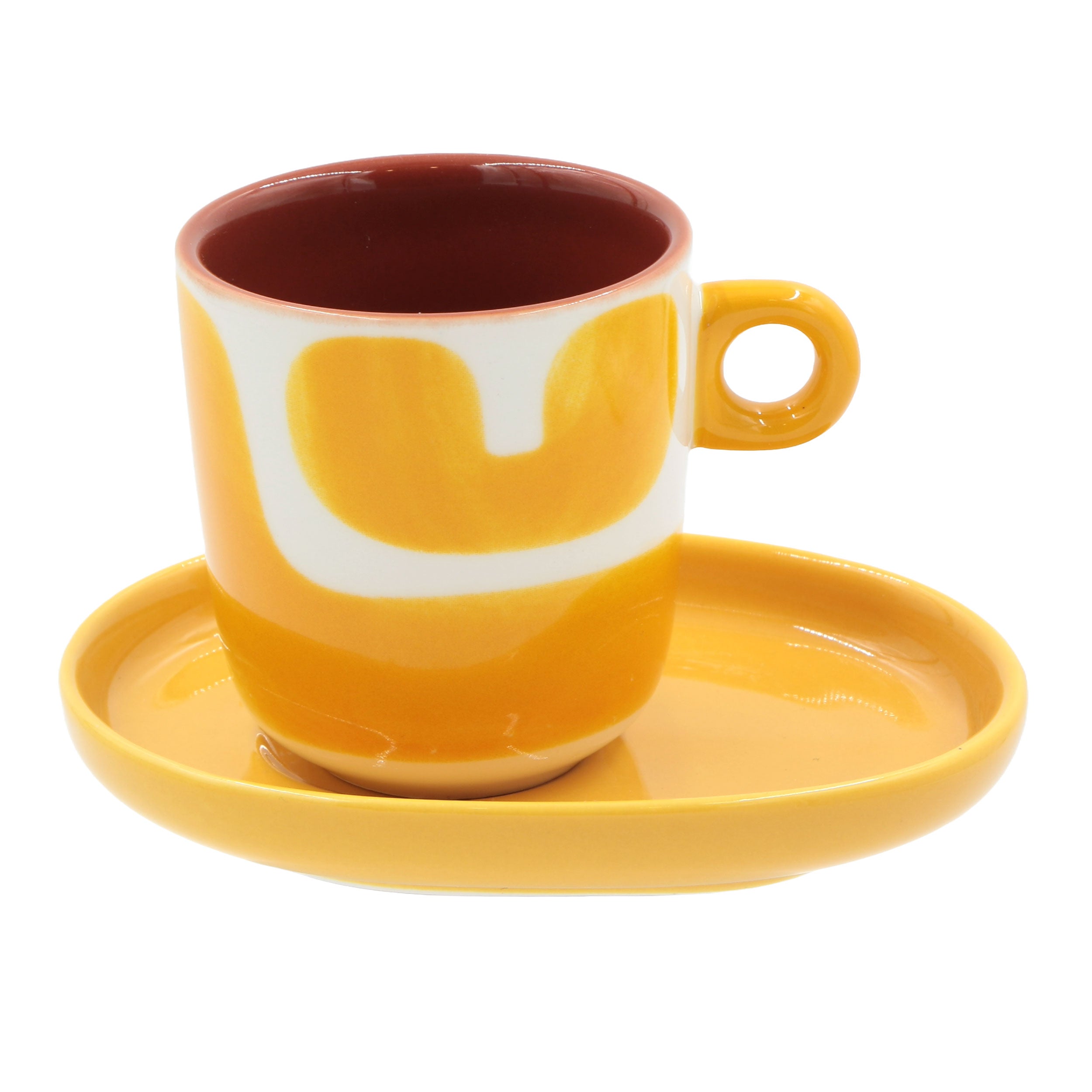 Set Tazzine con piattino Macchie, Attimi - Stoneware, 90 ml
