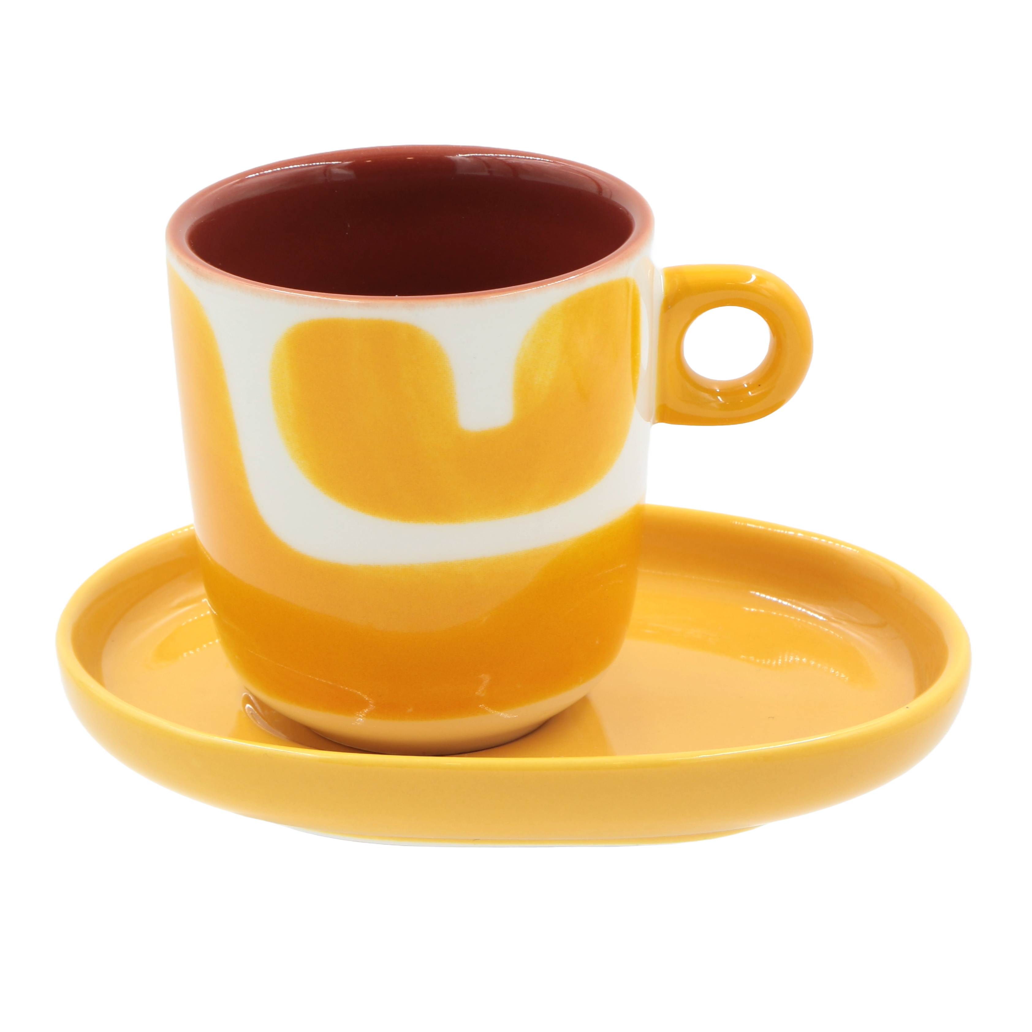 Set Tazzine con piattino Macchie, Attimi - Stoneware, 90 ml