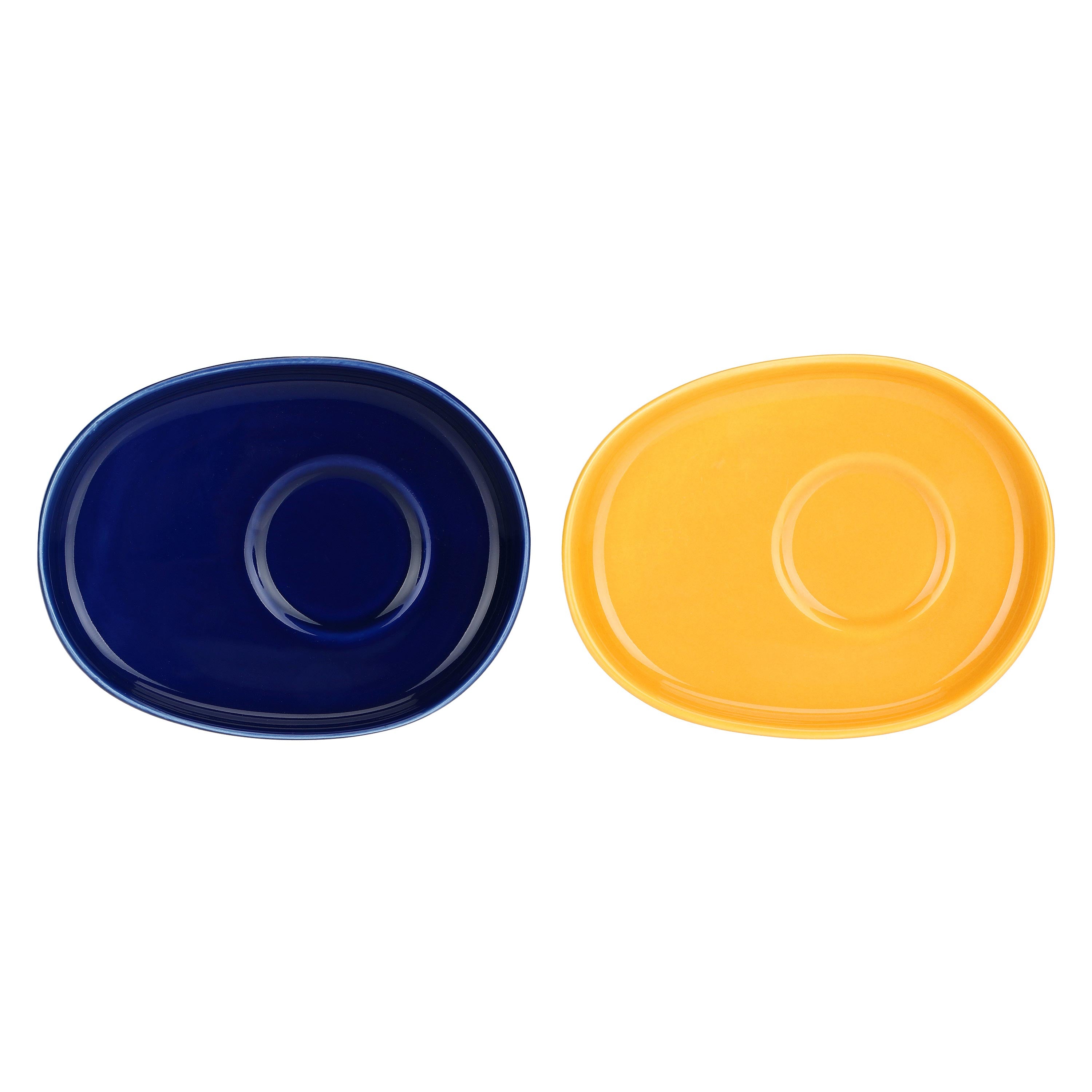 Set Tazzine con piattino Righe, Attimi - Stoneware, 90 ml