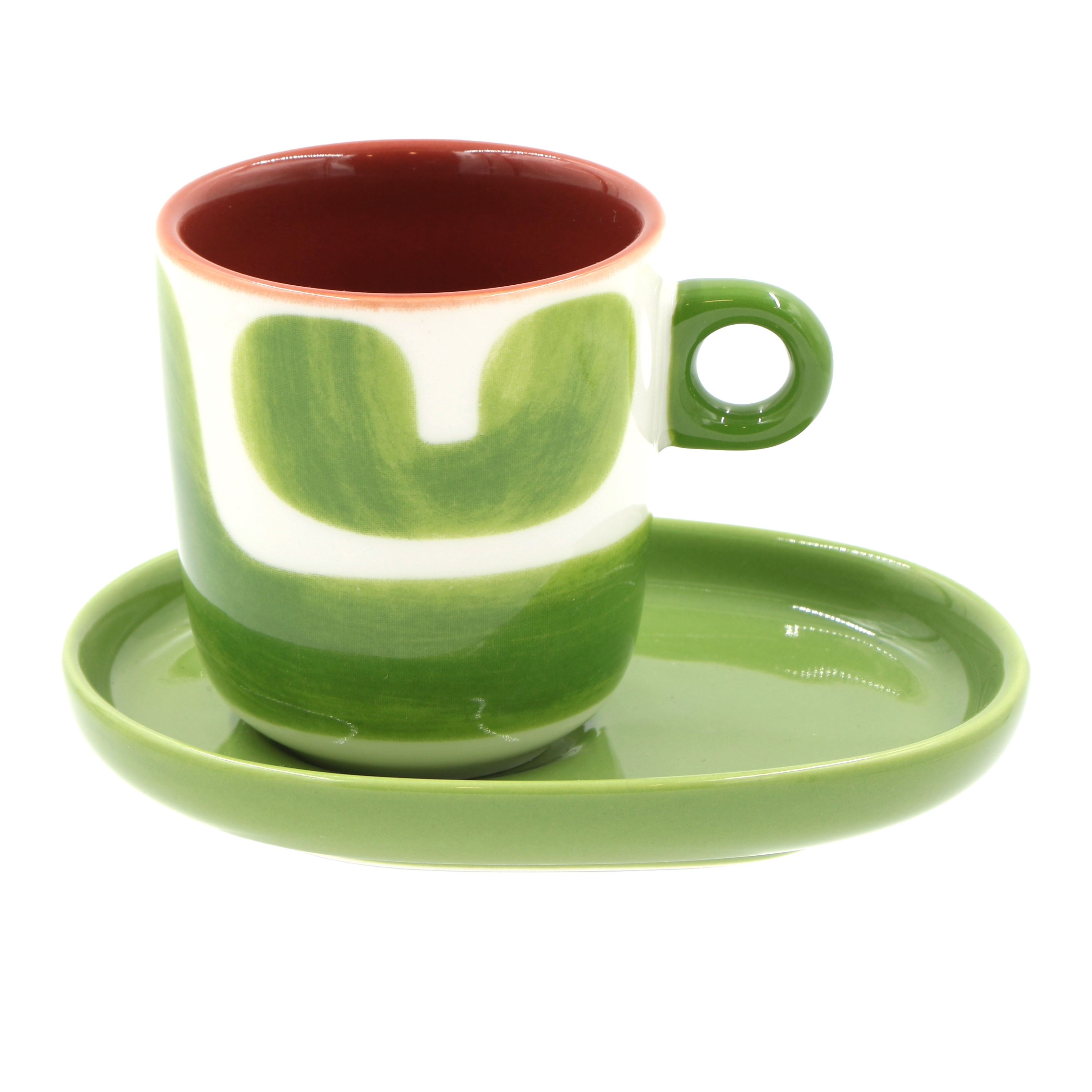 Set Tazzine con piattino Macchie, Attimi - Stoneware, 90 ml
