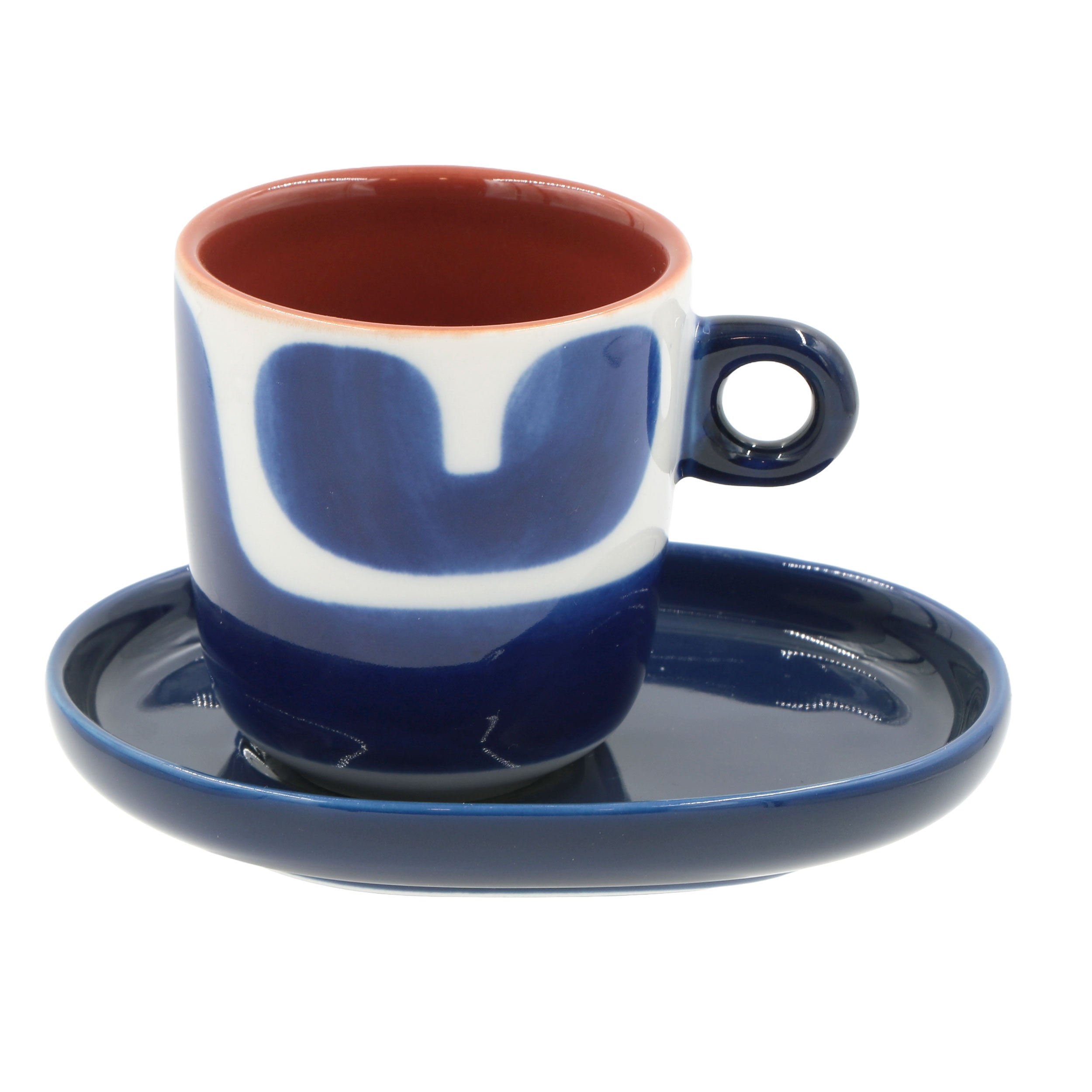 Set Tazzine con piattino Macchie, Attimi - Stoneware, 90 ml