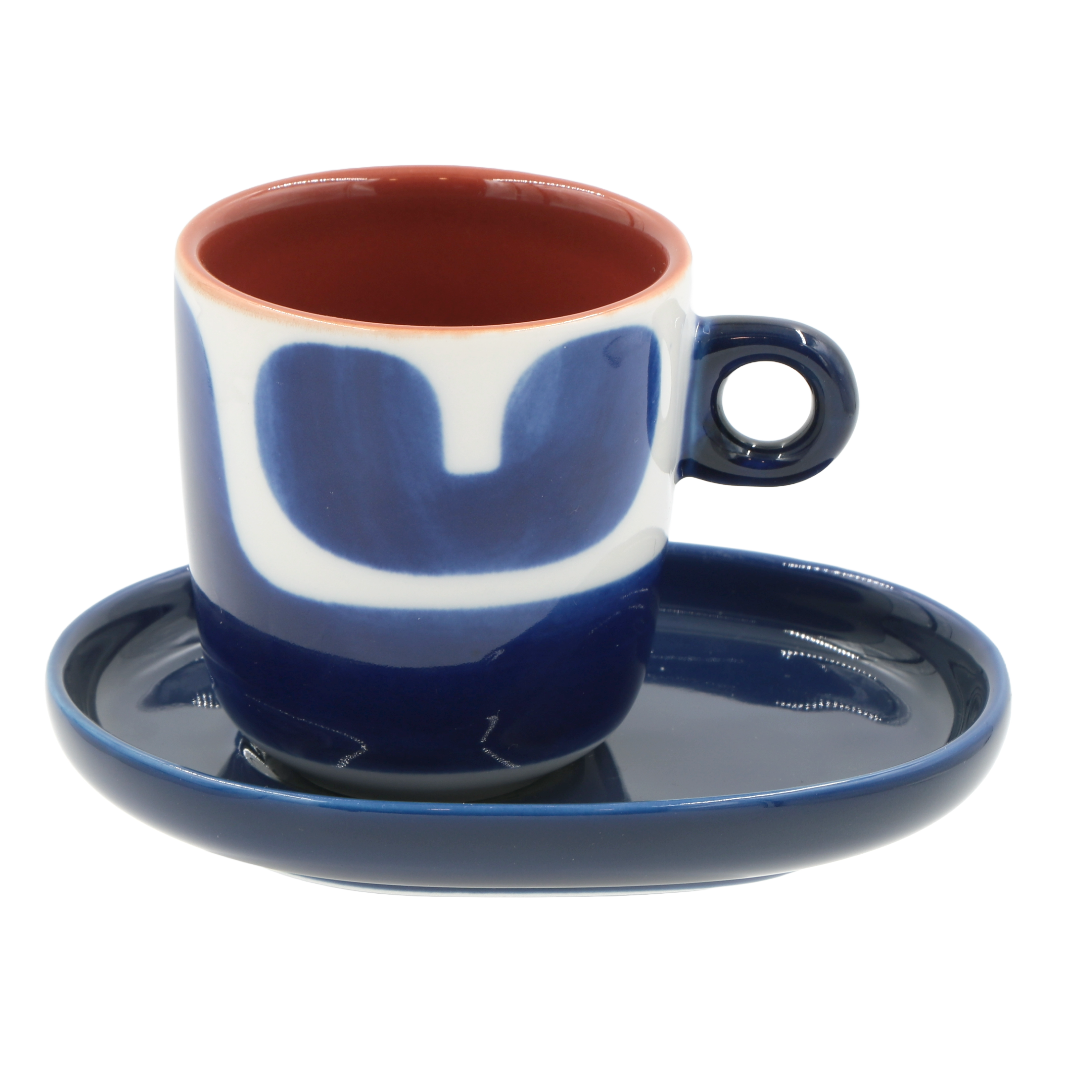 Set Tazzine con piattino Macchie, Attimi - Stoneware, 90 ml