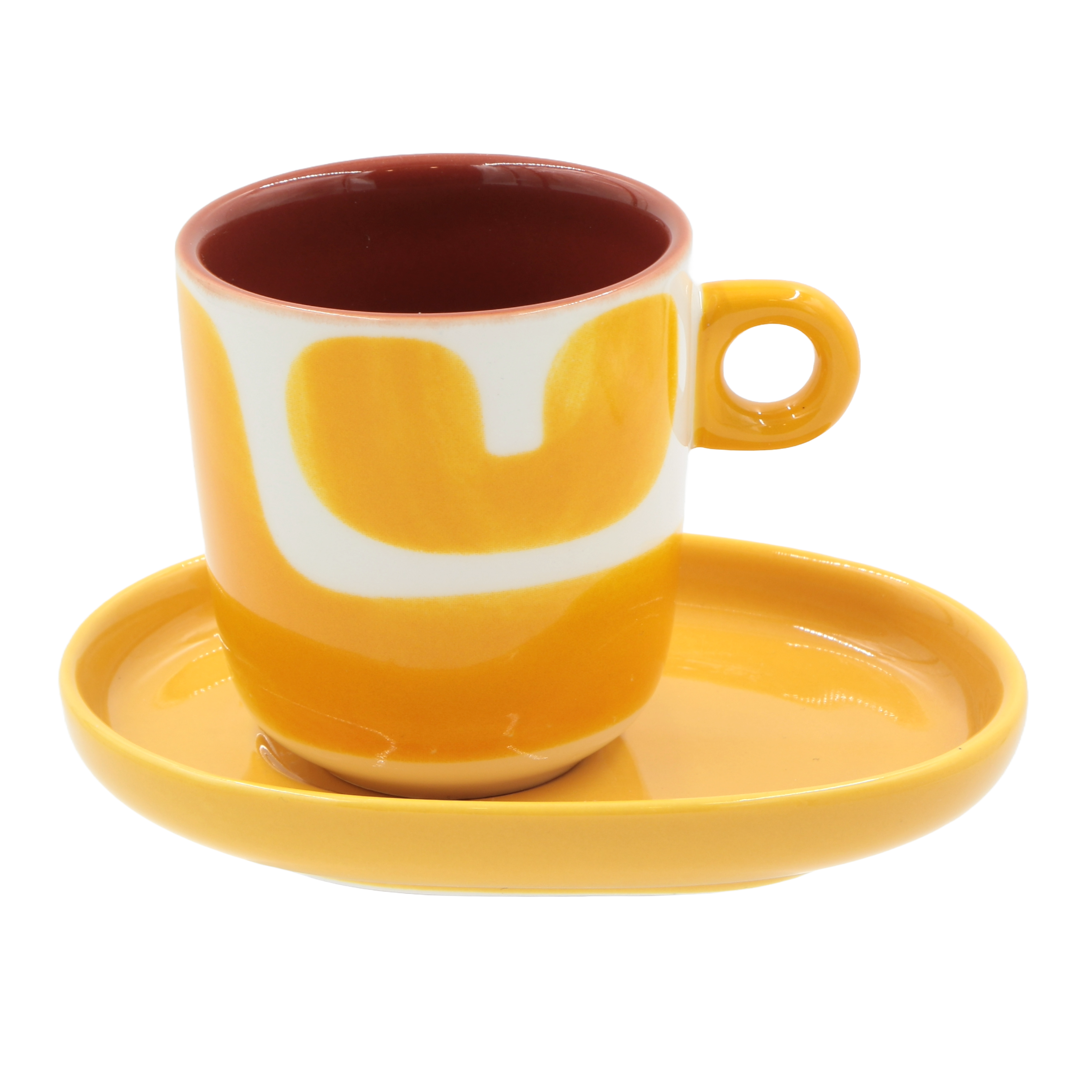 Set Tazzine con piattino Macchie, Attimi - Stoneware, 90 ml