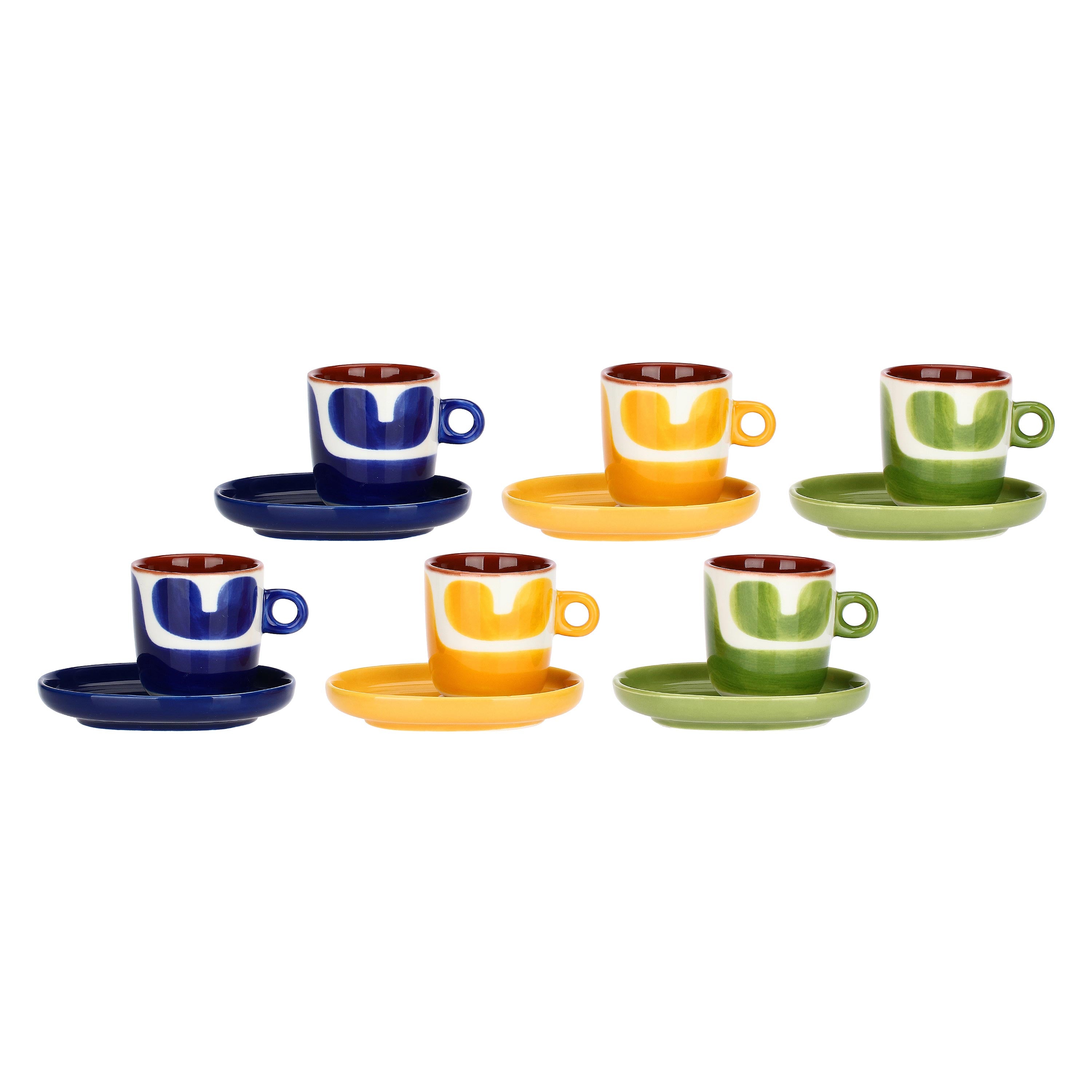 Set Tazzine con piattino Macchie, Attimi - Stoneware, 90 ml