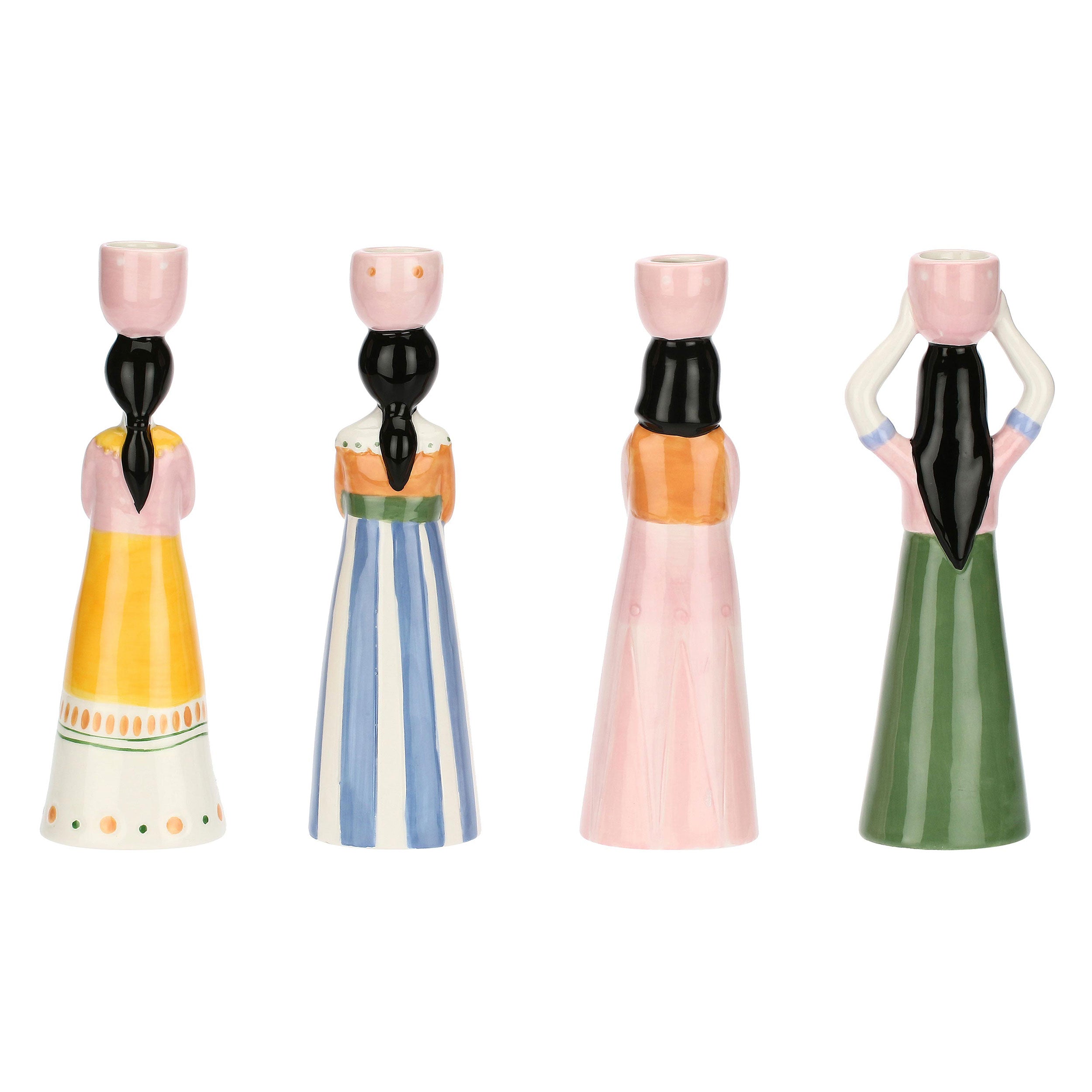 Set Vasi Monofiore, Lesorelle - Dolomite, 6,5x5,5x23h cm; 8x6x22h cm; 6,5x6x23h cm; 7x6x22h cm
