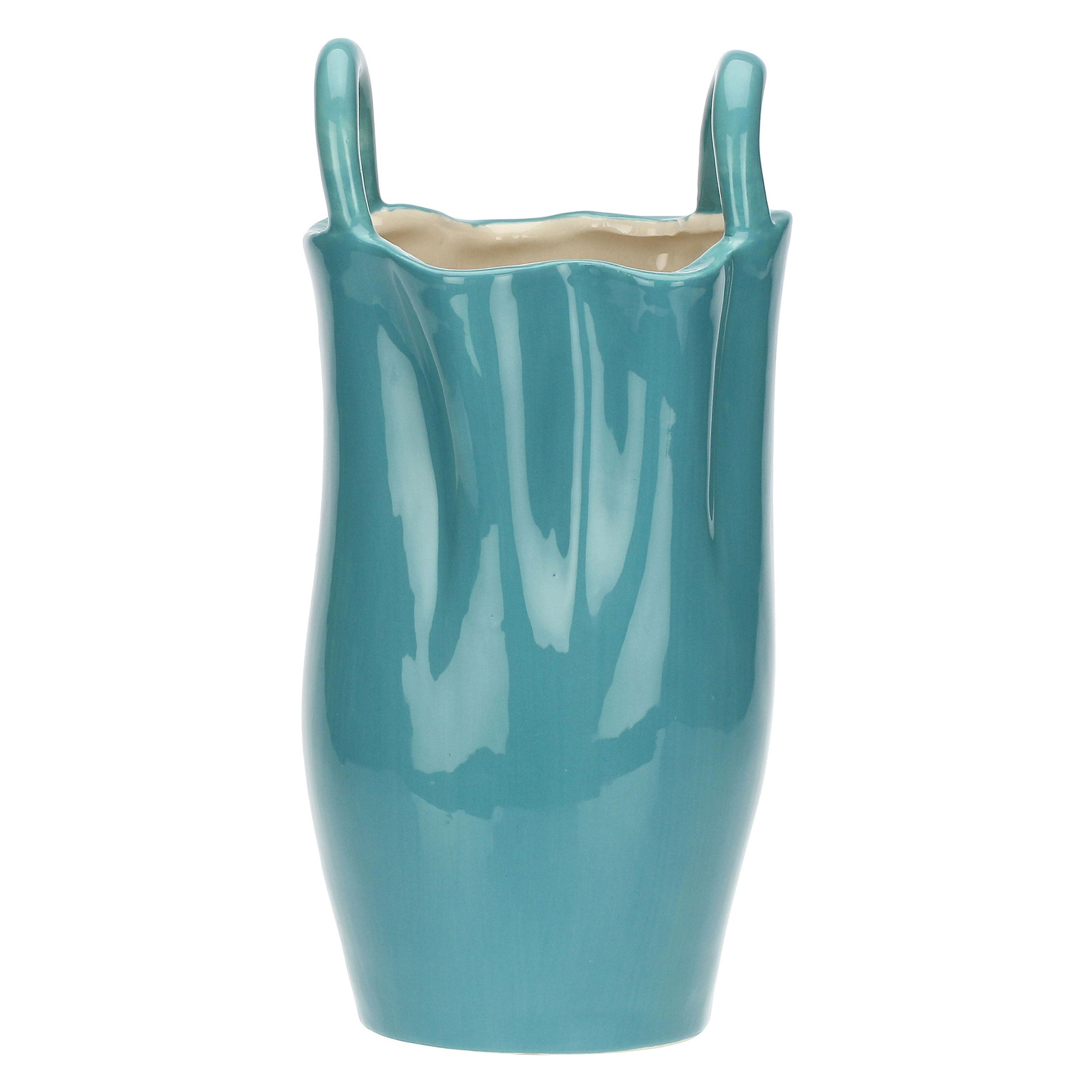 Vaso Azzurro, Lasportina - Gres, 11,6x10,4x23,6 cm