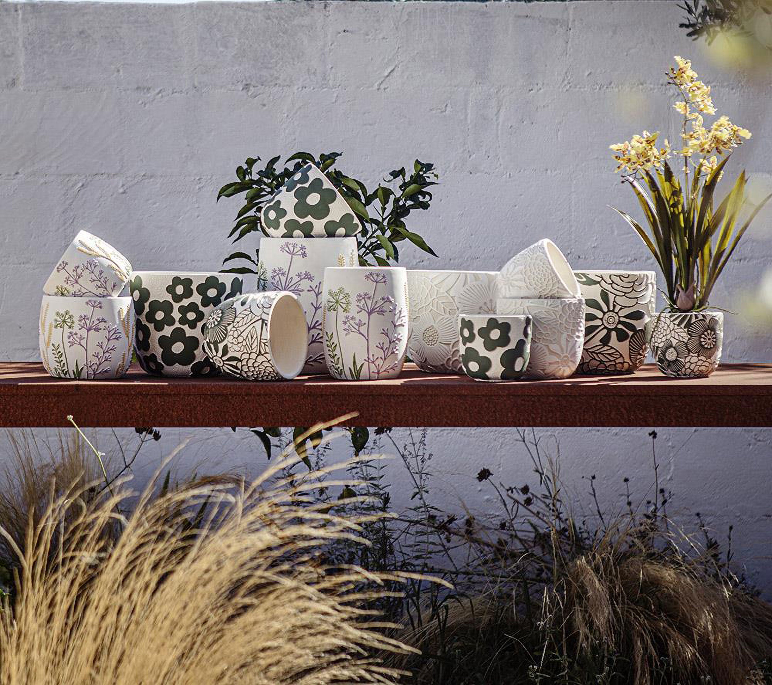 Cachepot S, Traiprati - Resina cementizia, Ø 12 cm