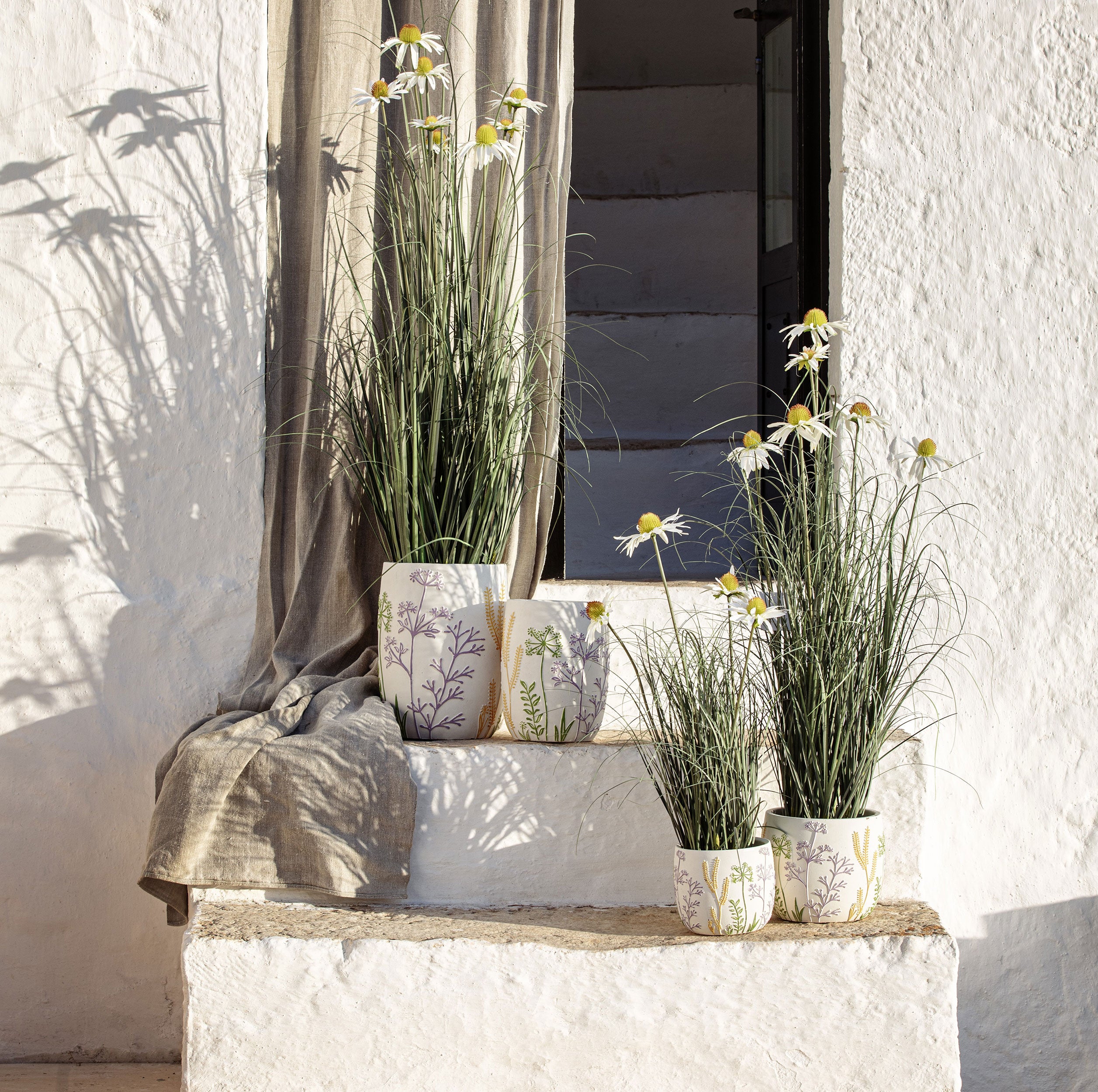 Cachepot S, Traiprati - Resina cementizia, Ø 12 cm