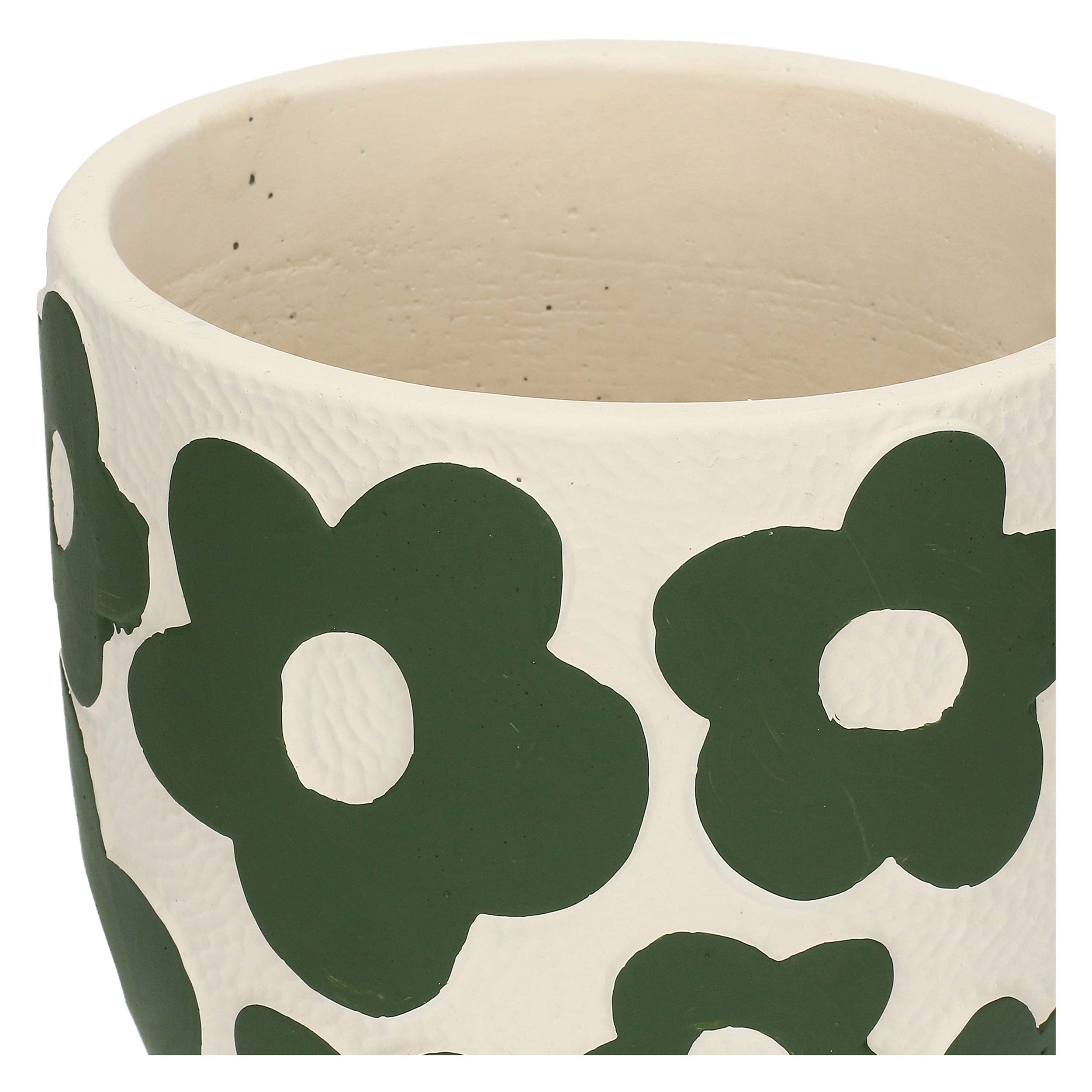 Cachepot M, Fiorelloni - Cement resin, Ø 15 cm