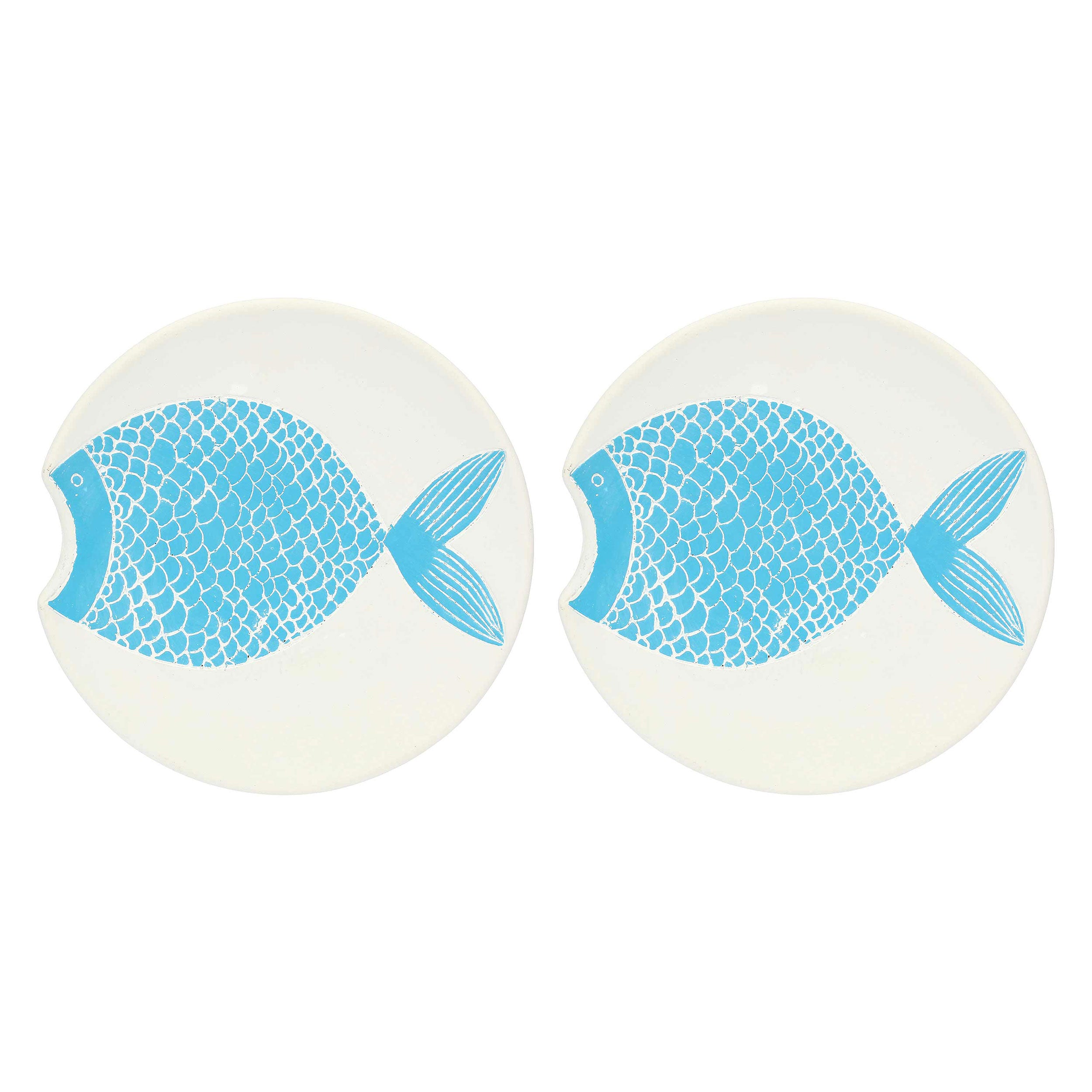Set da 4, Oggetto Deco Azzurro S, Marechiaro - Resina cementizia, 22x21,5x2,5 cm