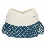 Cachepot Bocca Aperta Blu, Marechiaro - Resina cementizia, 24,5x12x16,5 cm