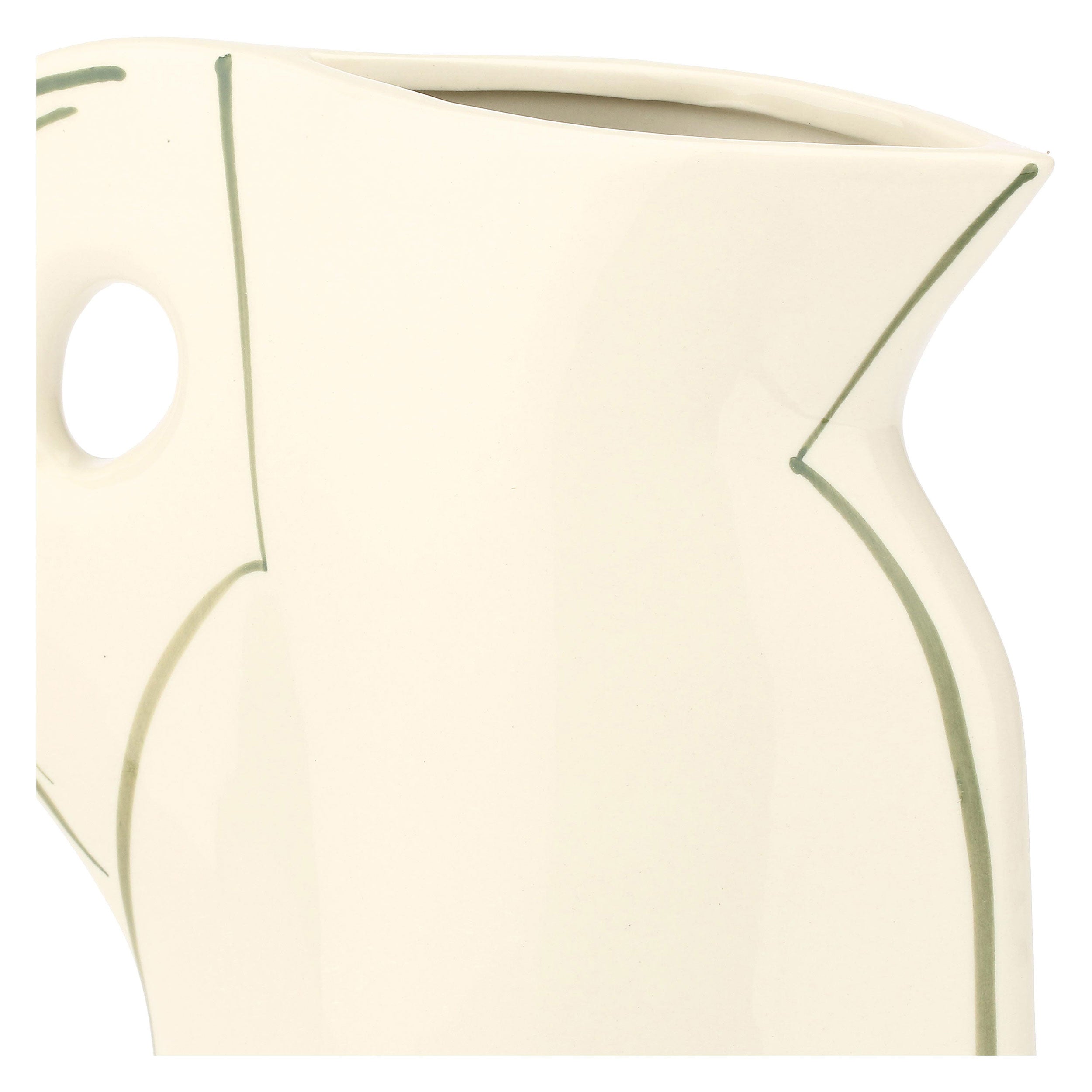 Handle Vase, Tratti - Stoneware, 19x7.2x24 cm