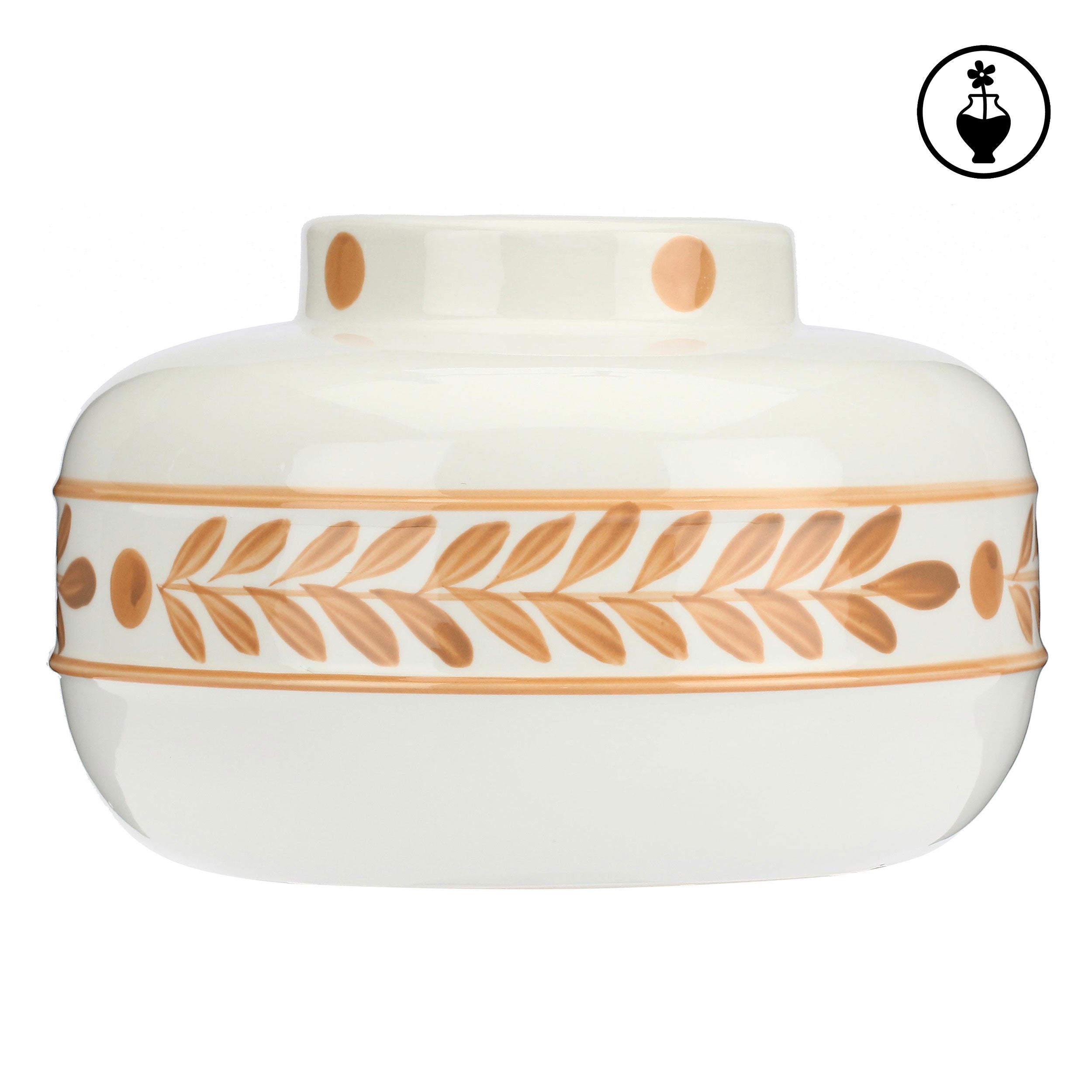 Vaso Basso, Laurus - Ceramica, d 21 h14 cm