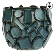 Cachepot Blu, Scomposto - Gres, 16,5x16,5x13,5 cm
