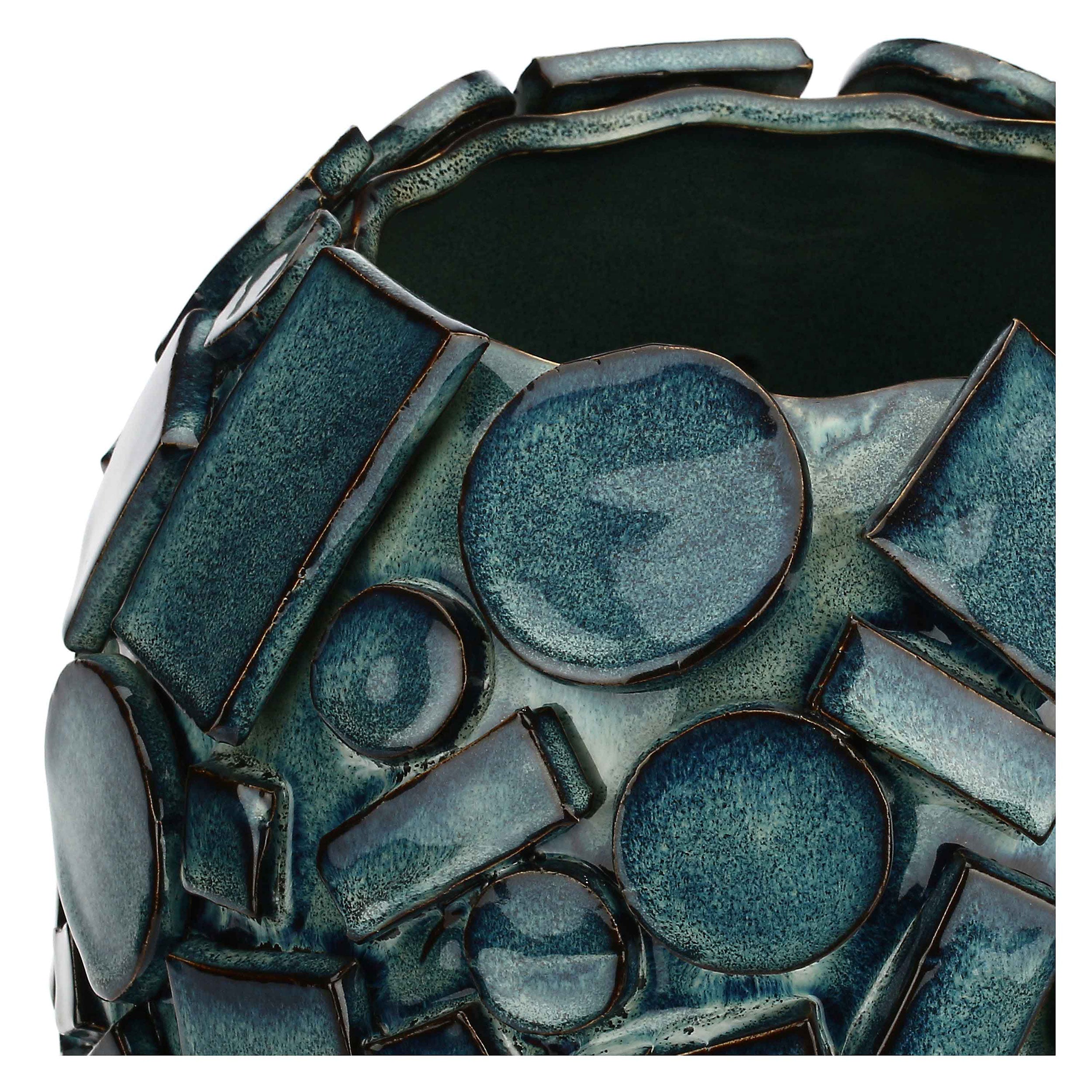 Vaso Blu, Scomposto - Gres, 23x23x30 cm
