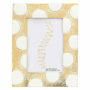 Portafoto Oro Pois, Tiguardo - Poly Resina/ Velluto /Mdf/Vetro/ Metallo (Ferro), 10 x 15 cm