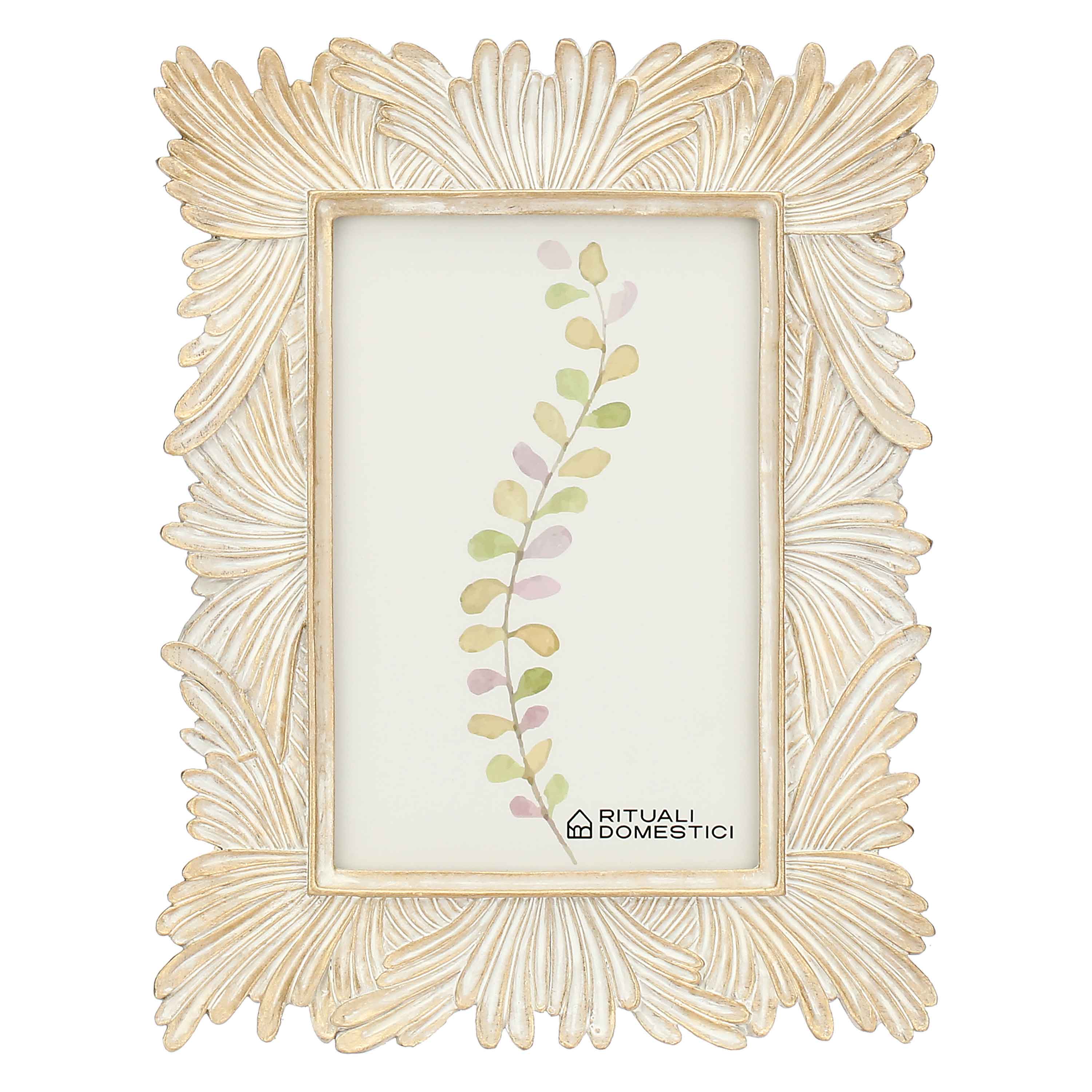 Portafoto Fronde, Tiguardo - Poly Resina/ Velluto /Mdf/Vetro/ Metallo (Ferro), 10 x 15 cm
