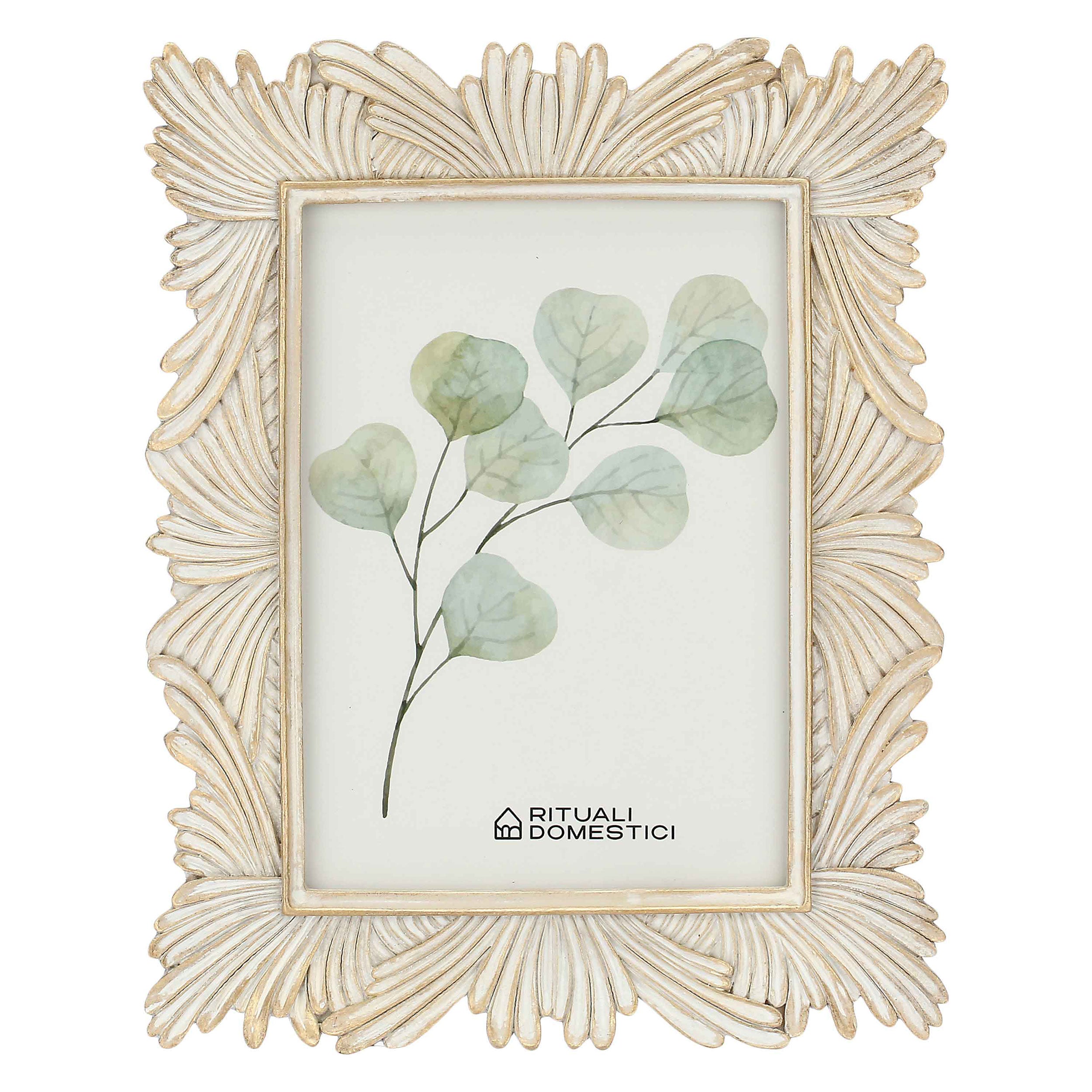 Portafoto Fronde, Tiguardo - Poly Resina/ Velluto /Mdf/Vetro/ Metallo (Ferro), 13 x 18 cm