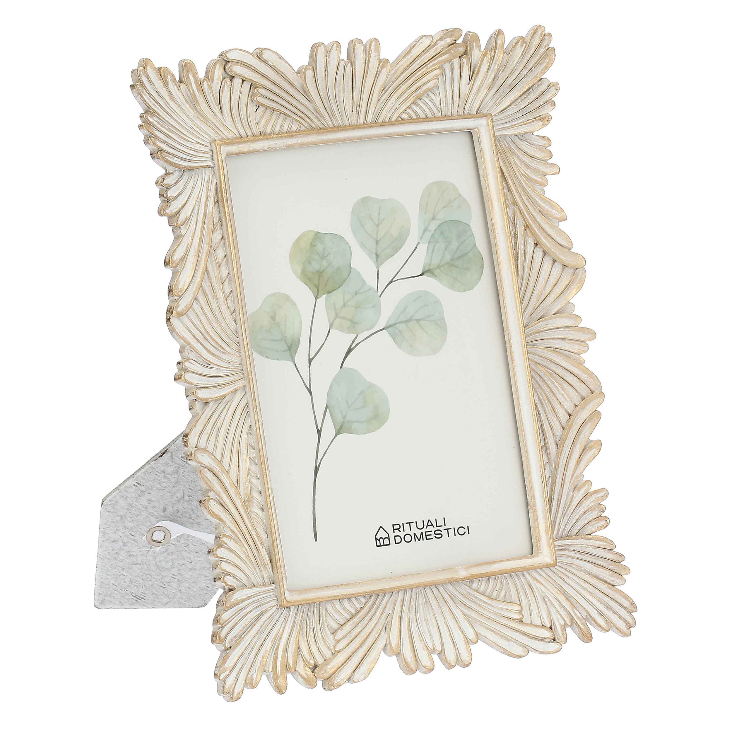 Portafoto Fronde, Tiguardo - Poly Resina/ Velluto /Mdf/Vetro/ Metallo (Ferro), 13 x 18 cm