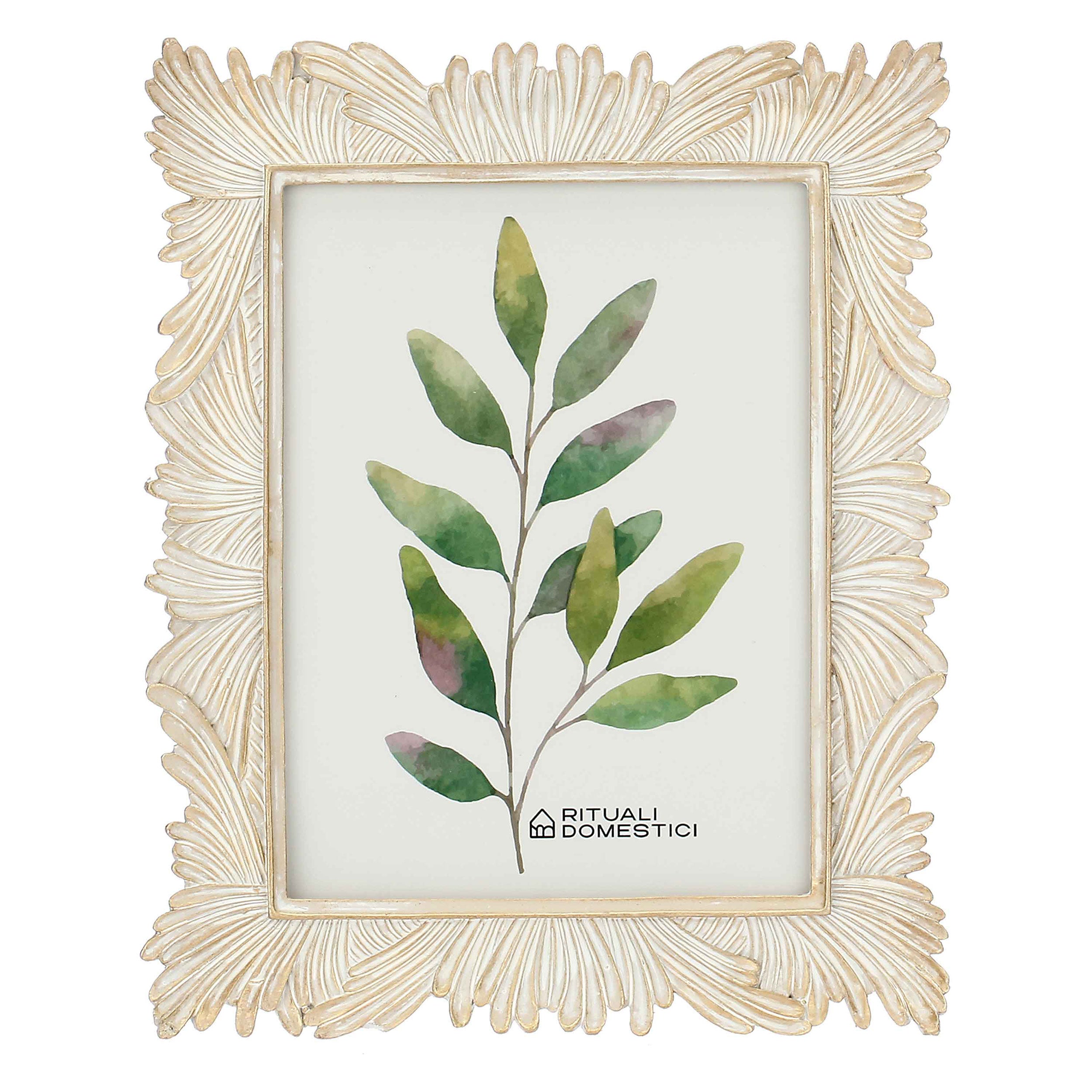 Portafoto Fronde, Tiguardo - Poly Resina/ Velluto /Mdf/Vetro/ Metallo (Ferro), 15 x 20 cm