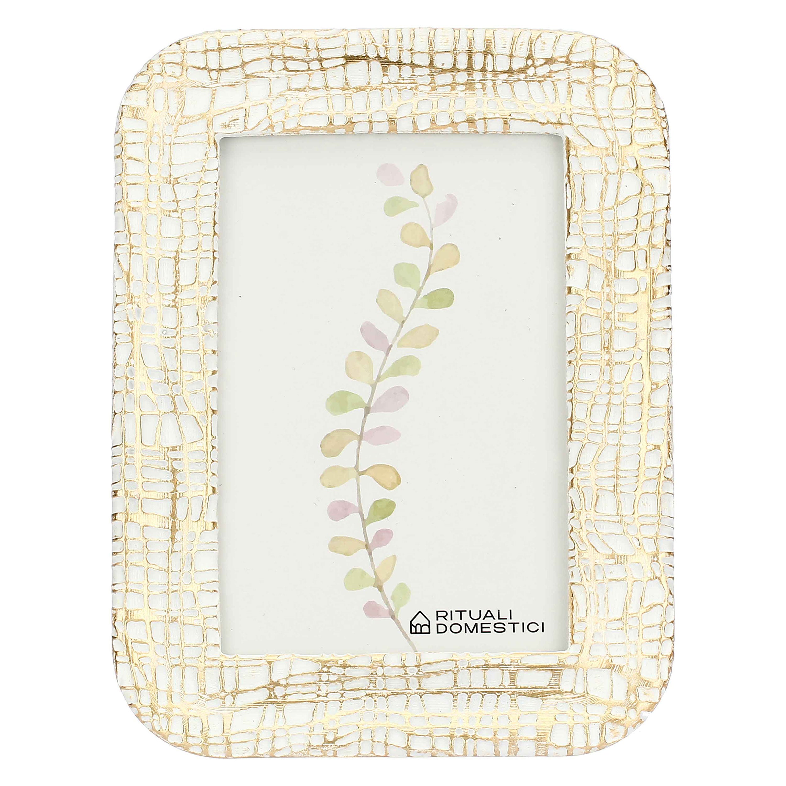 Portafoto Lino, Tiguardo - Poly Resina/ Velluto /Mdf/Vetro/ Metallo (Ferro), 10 x 15 cm