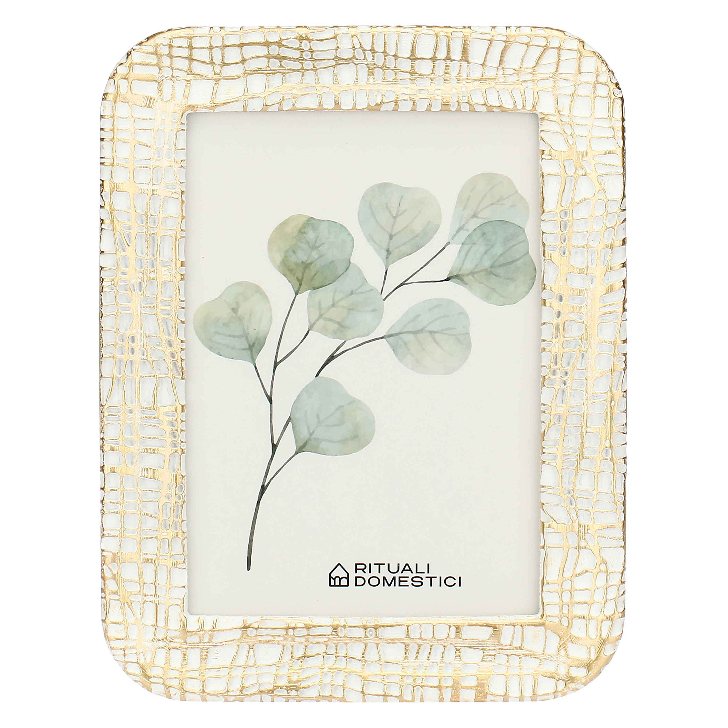 Portafoto Lino, Tiguardo - Poly Resina/ Velluto /Mdf/Vetro/ Metallo (Ferro), 13 x 18 cm