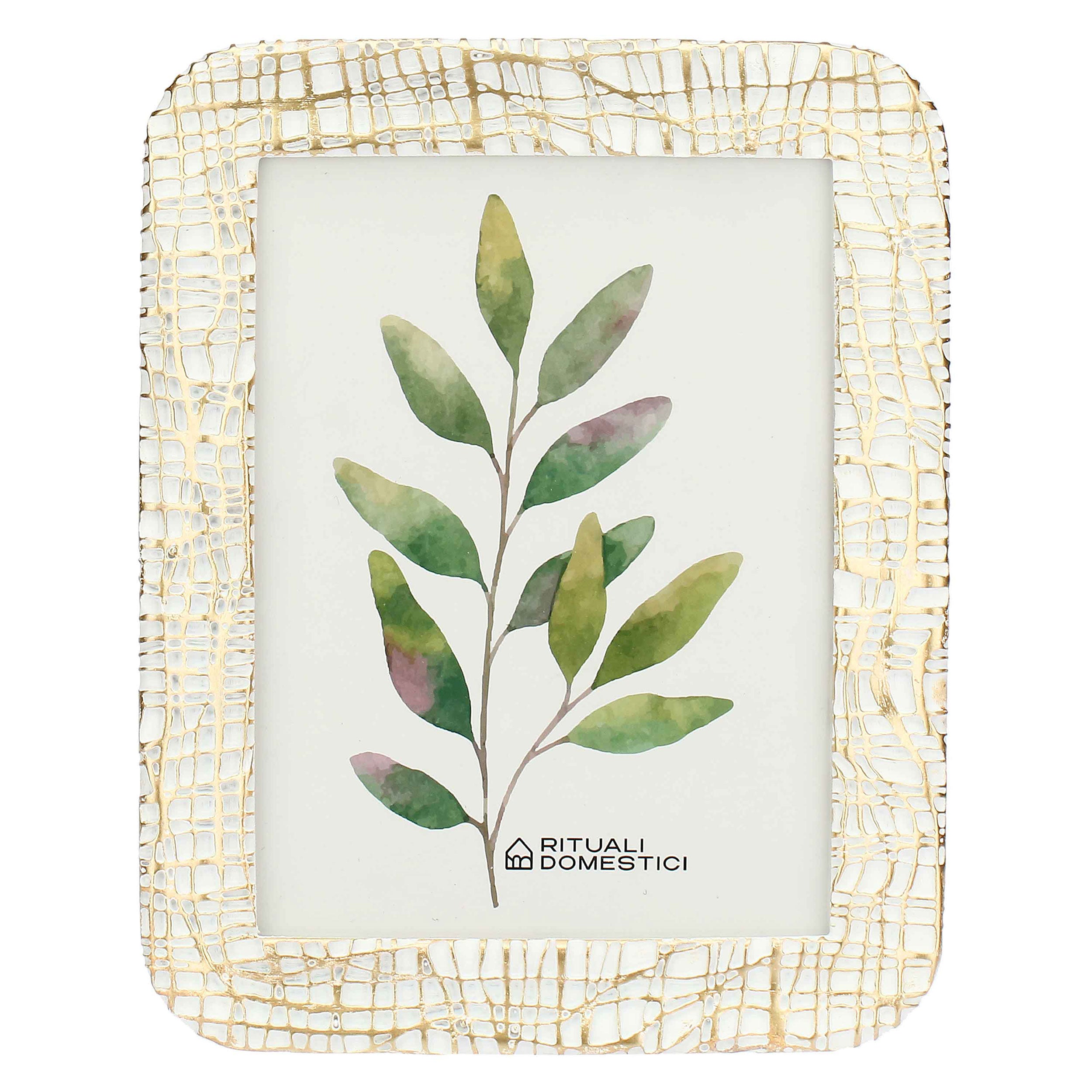 Portafoto Lino, Tiguardo - Poly Resina/ Velluto /Mdf/Vetro/ Metallo (Ferro), 15 x 20 cm