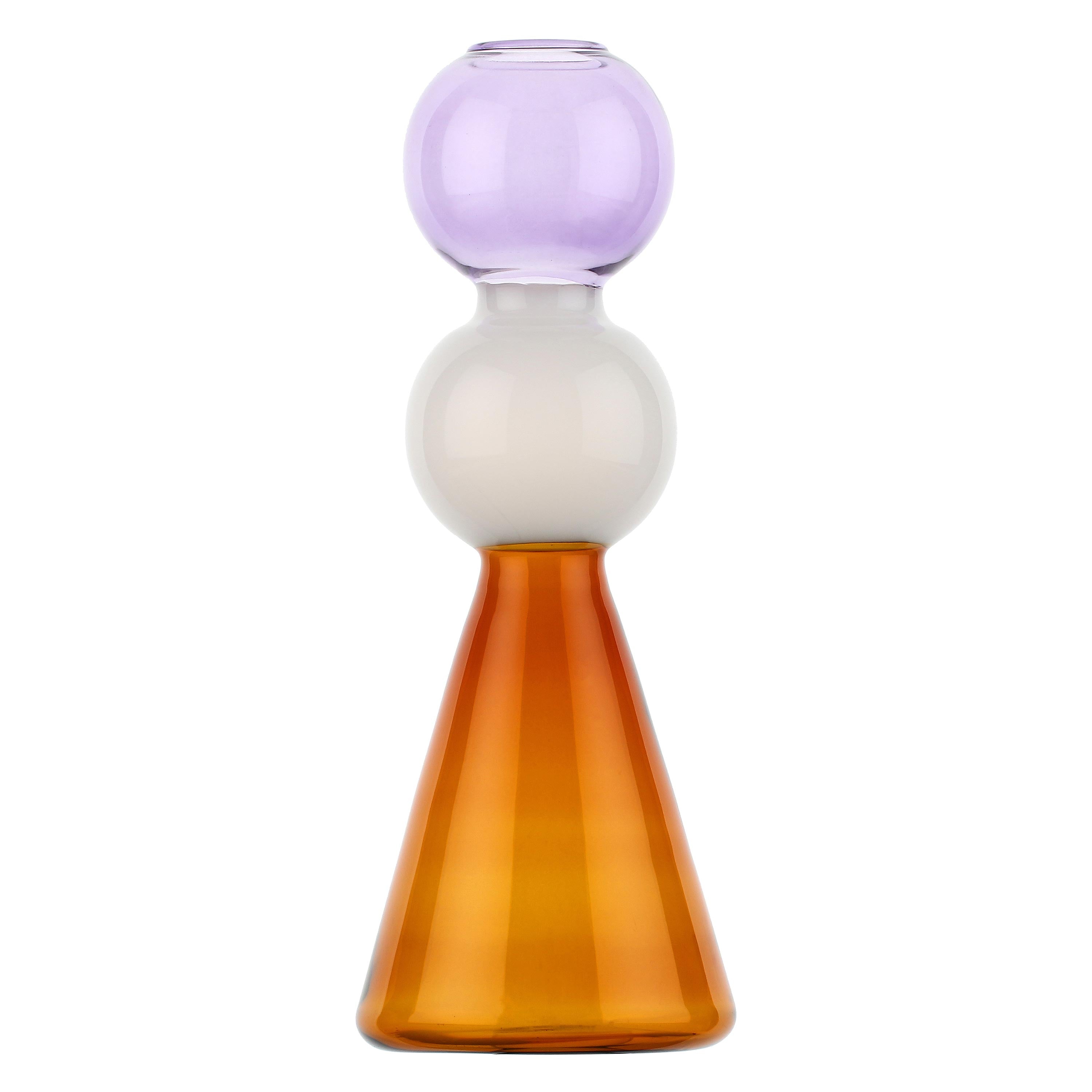 Vaso Monofiore Top Lilla, Alchimia - Vetro Borosilicato, 9,7x9,7x25,2 cm