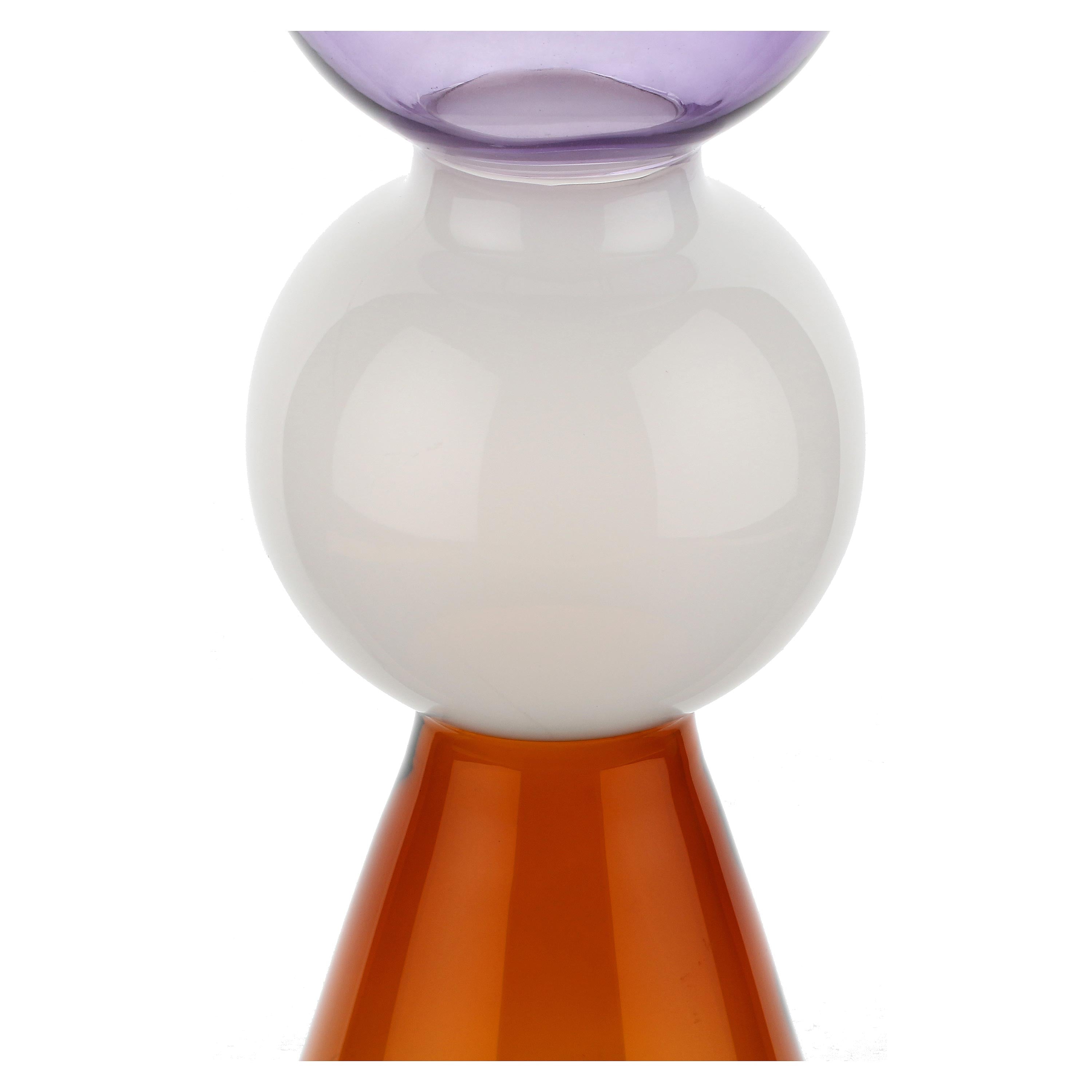 Vaso Monofiore Top Lilla, Alchimia - Vetro Borosilicato, 9,7x9,7x25,2 cm