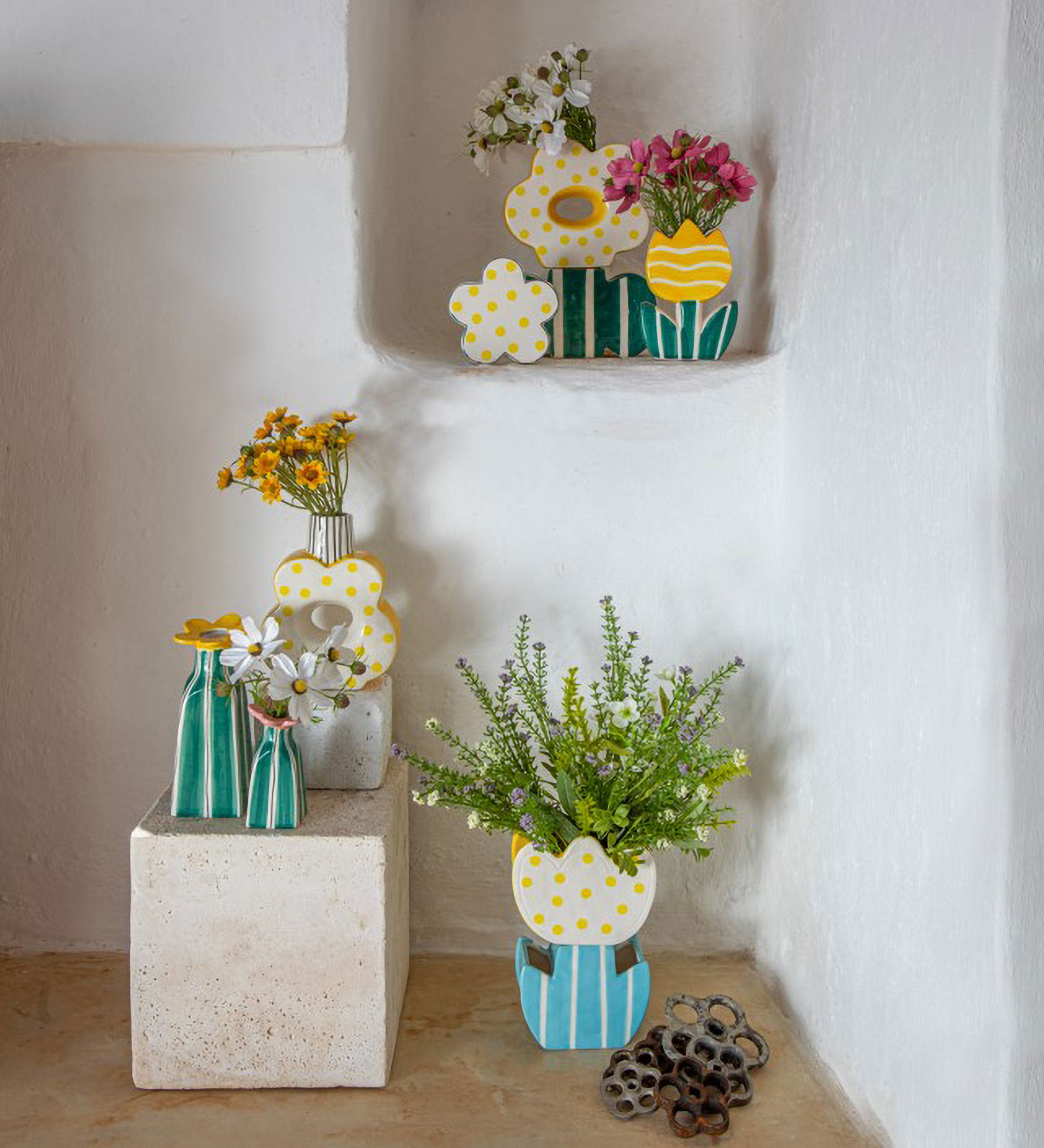 Set da 12, Cosmos, Ilmazzolino - Stoffa, Ferro, PVC, 25x10x10 cm