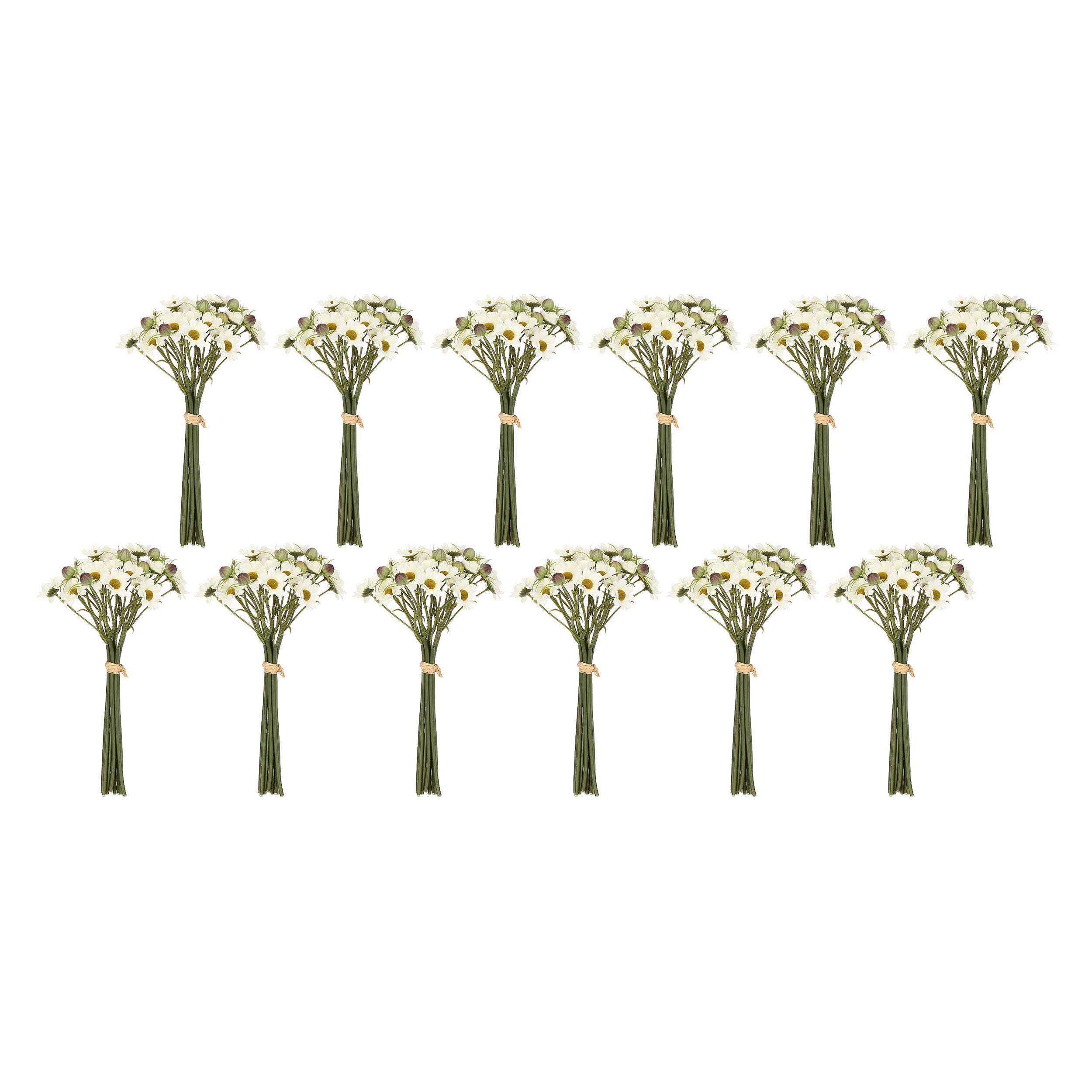 Set da 12, Margherite, Ilmazzolino - Stoffa, Ferro, PVC, 28x10x10 cm