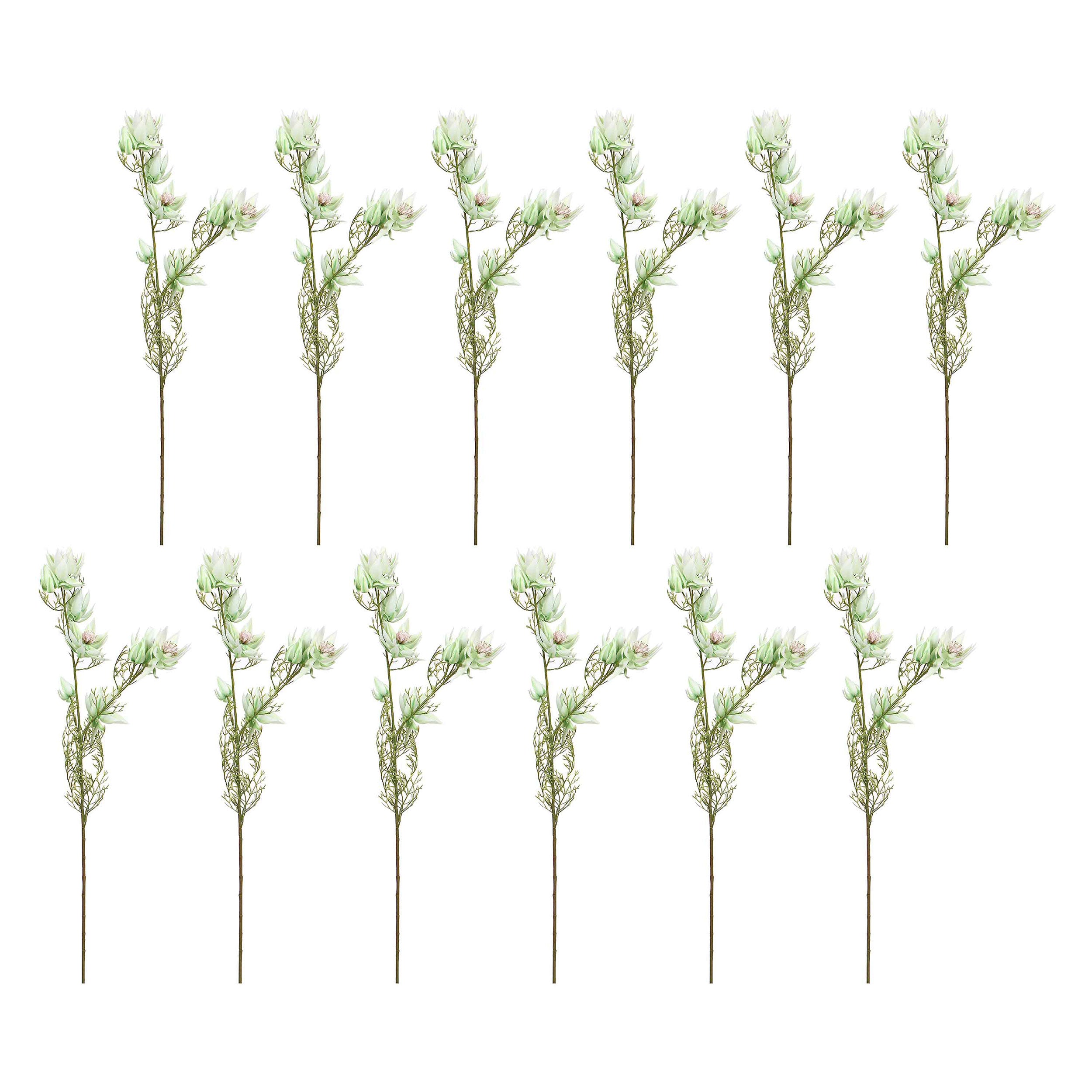 Set da 12, Protea Bride, Fiorile - Stoffa, Ferro, PVC, 21x21x68 cm