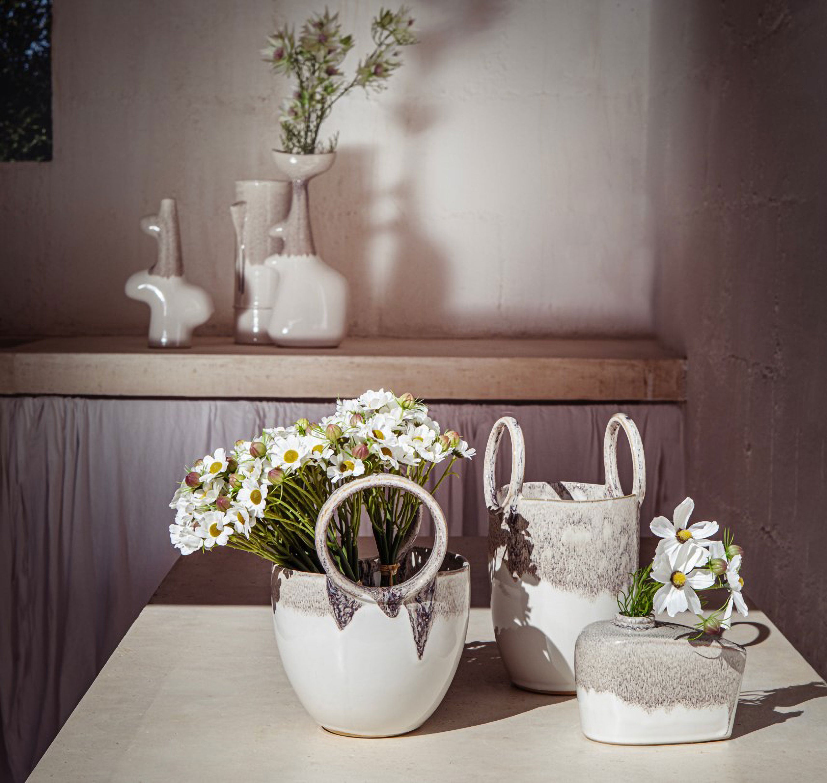 Set da 12, Protea Bride, Fiorile - Stoffa, Ferro, PVC, 21x21x68 cm