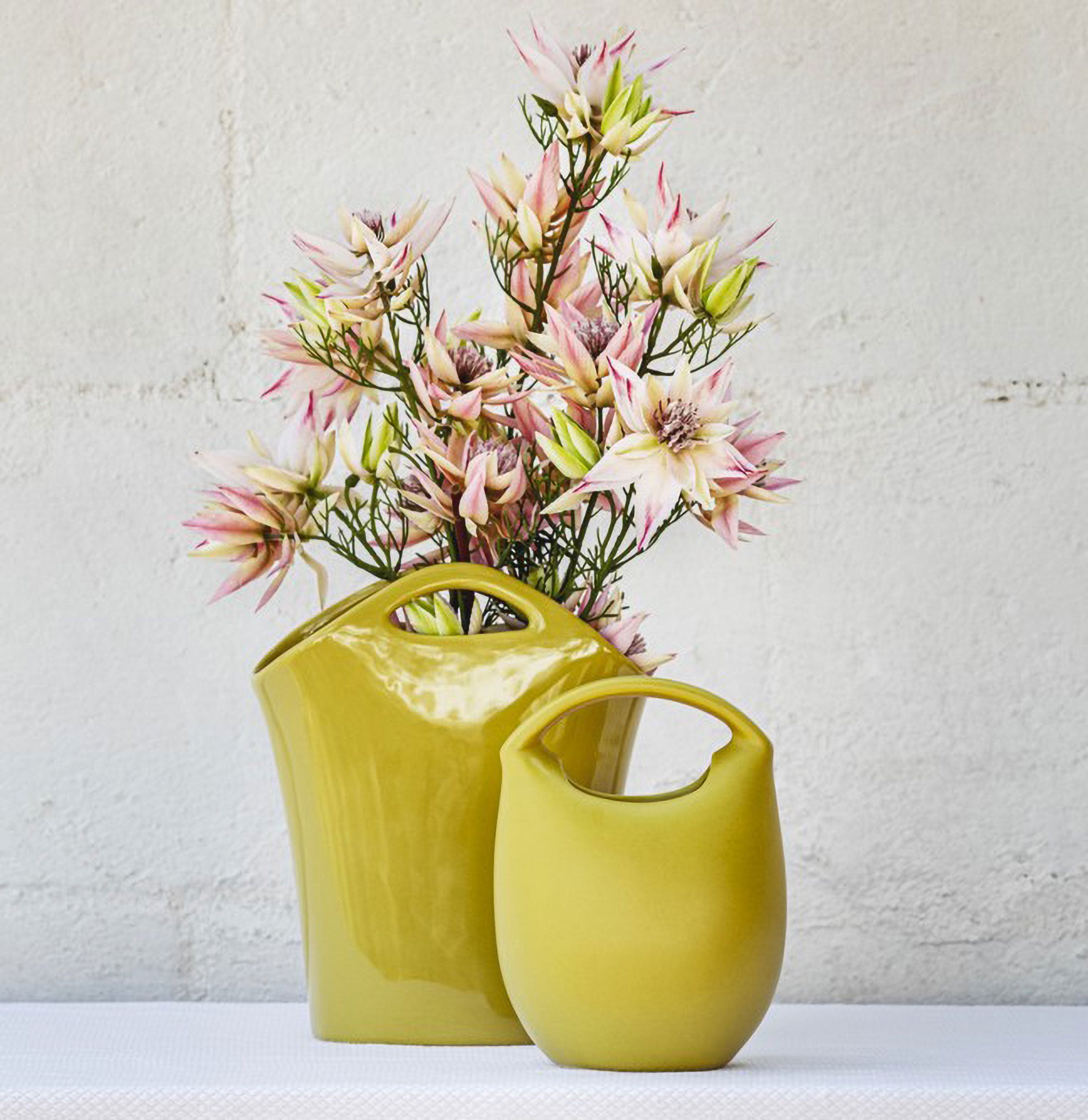 Set da 12, Protea Bride, Fiorile - Stoffa, Ferro, PVC, 21x21x68 cm
