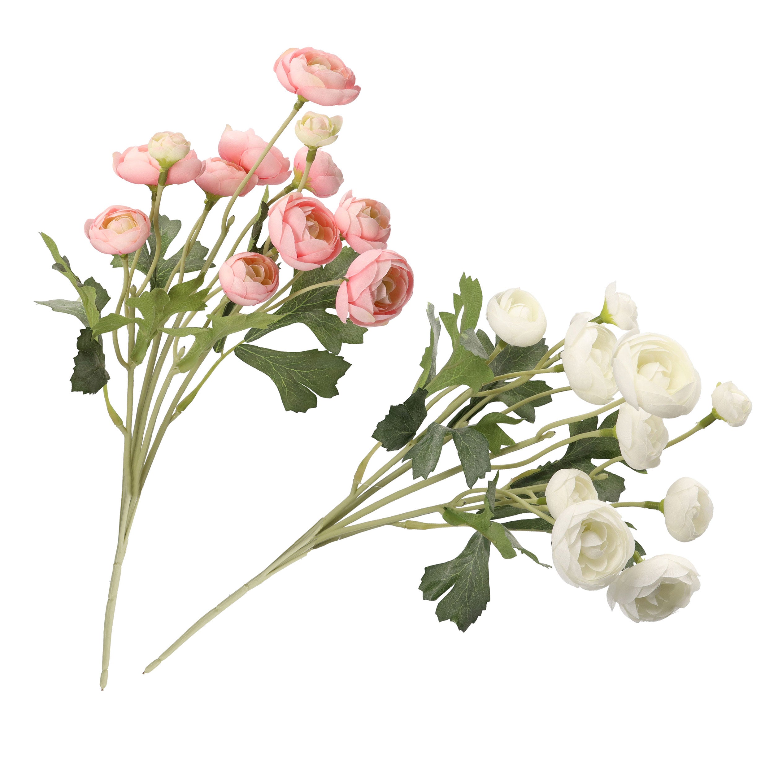 Set da 12, Ranuncolo, Ilmazzolino - Stoffa, Ferro, PVC, h 38 cm