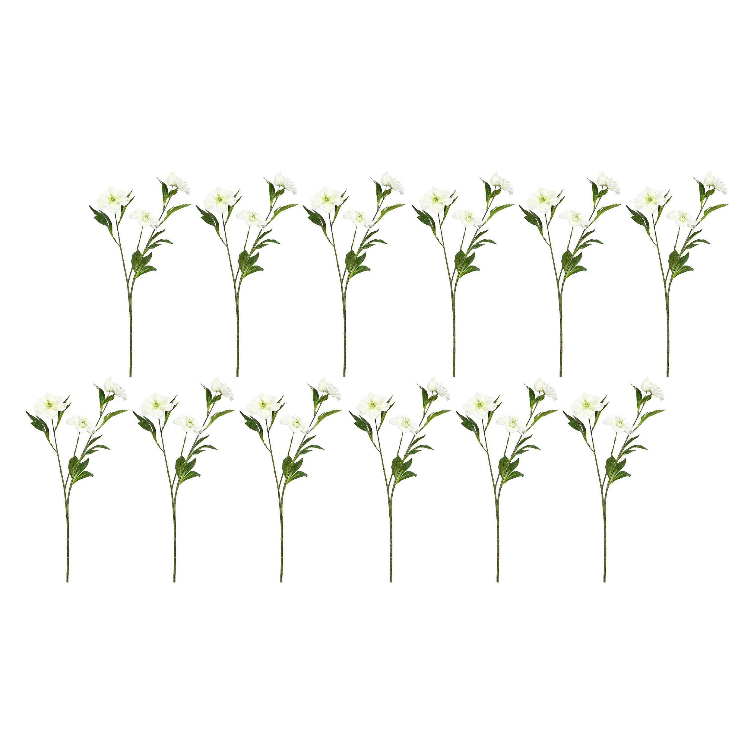 Set da 12, Helleboro, Fiorile - Stoffa, Ferro, PVC, 22x10x60 cm