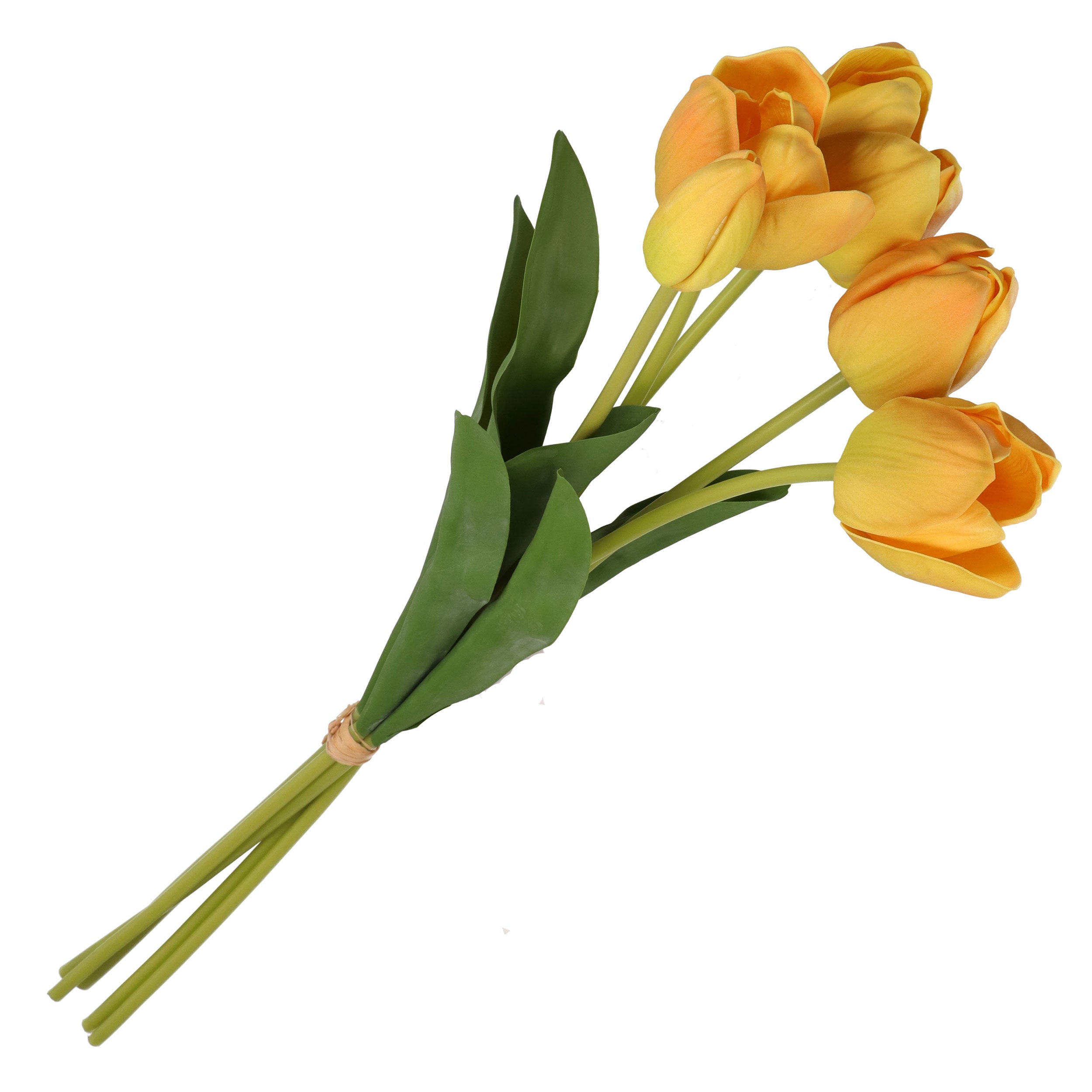 Set da 12, Mazzo Tulipani Gialli Stelo, Anna - Stoffa, Acciaio, Plastica, h 48 cm