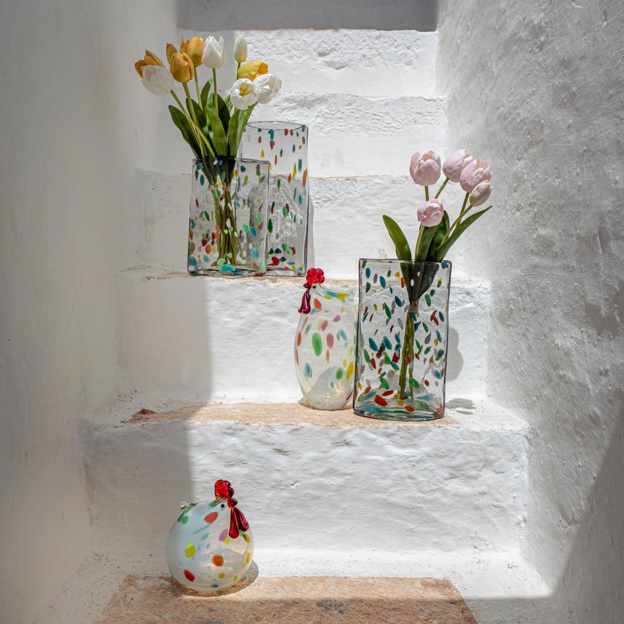 Set da 12, Mazzo Tulipani Gialli Stelo, Anna - Stoffa, Acciaio, Plastica, h 48 cm