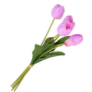Set da 12, Mazzo Tulipani Fucsia Stelo, Anna - Stoffa, Acciaio, Plastica, h 48 cm