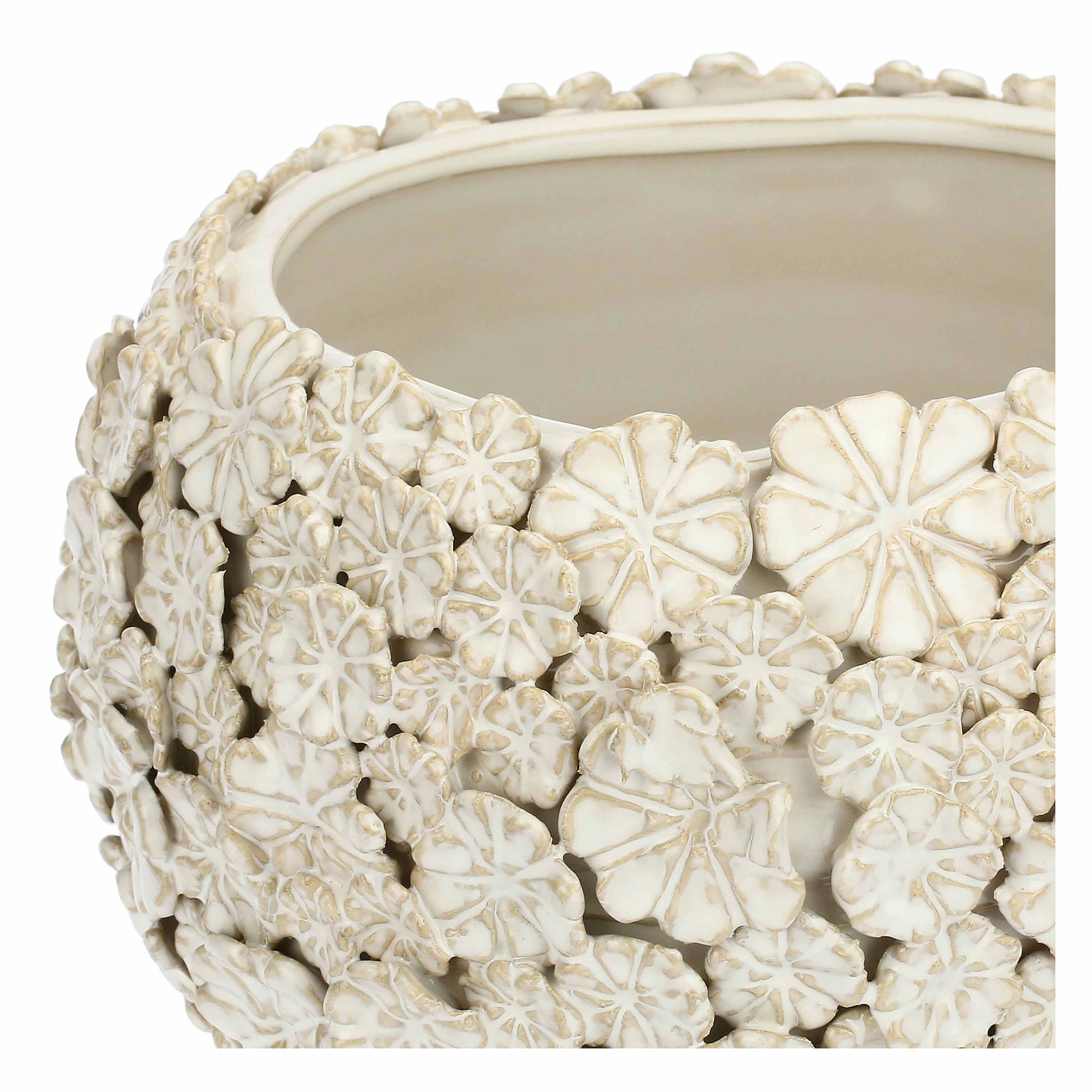 Cachepot L Bianco, Fiorinfiorello - Gres, 24x24x20 cm