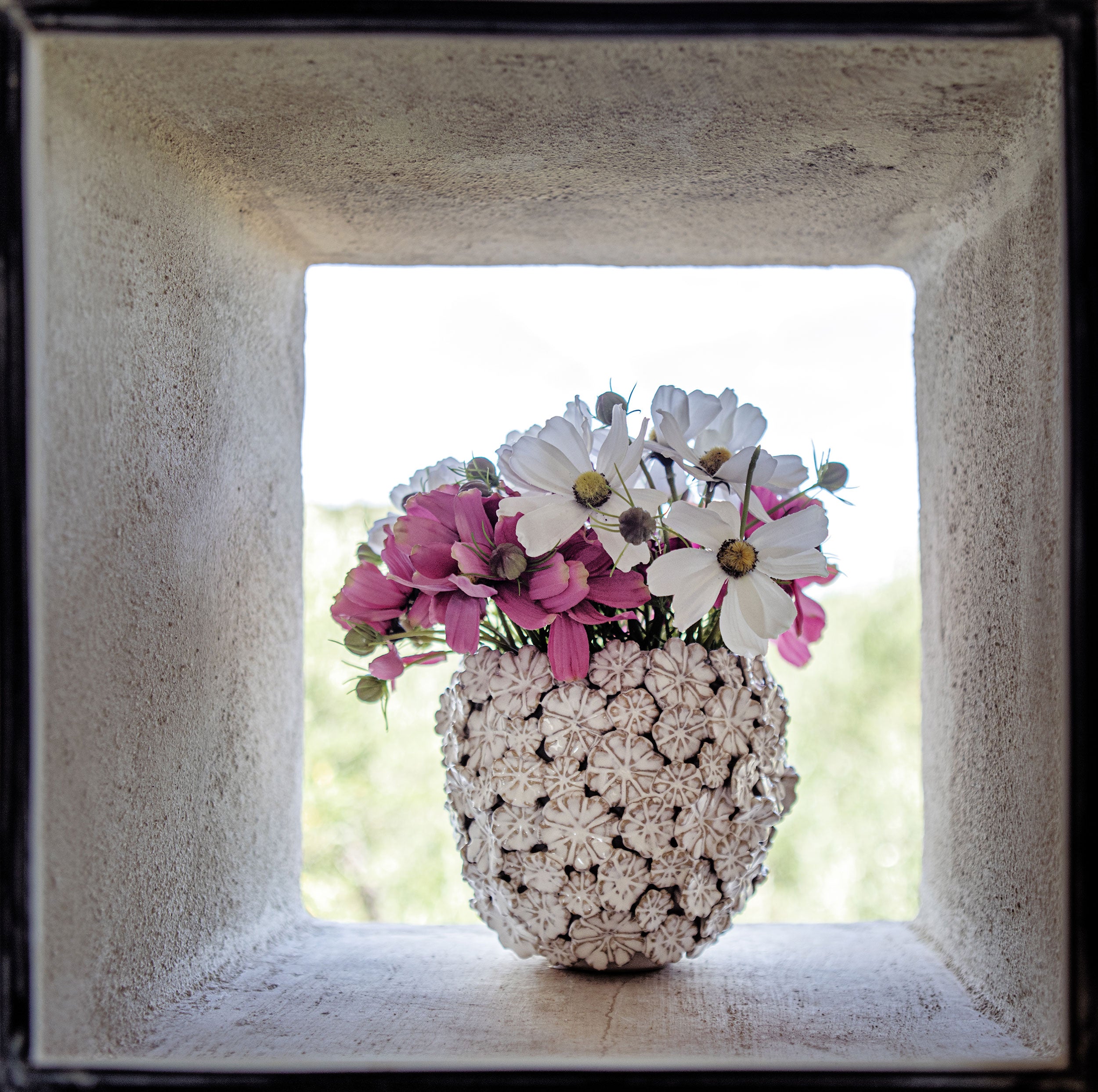 Cachepot L Bianco, Fiorinfiorello - Gres, 24x24x20 cm