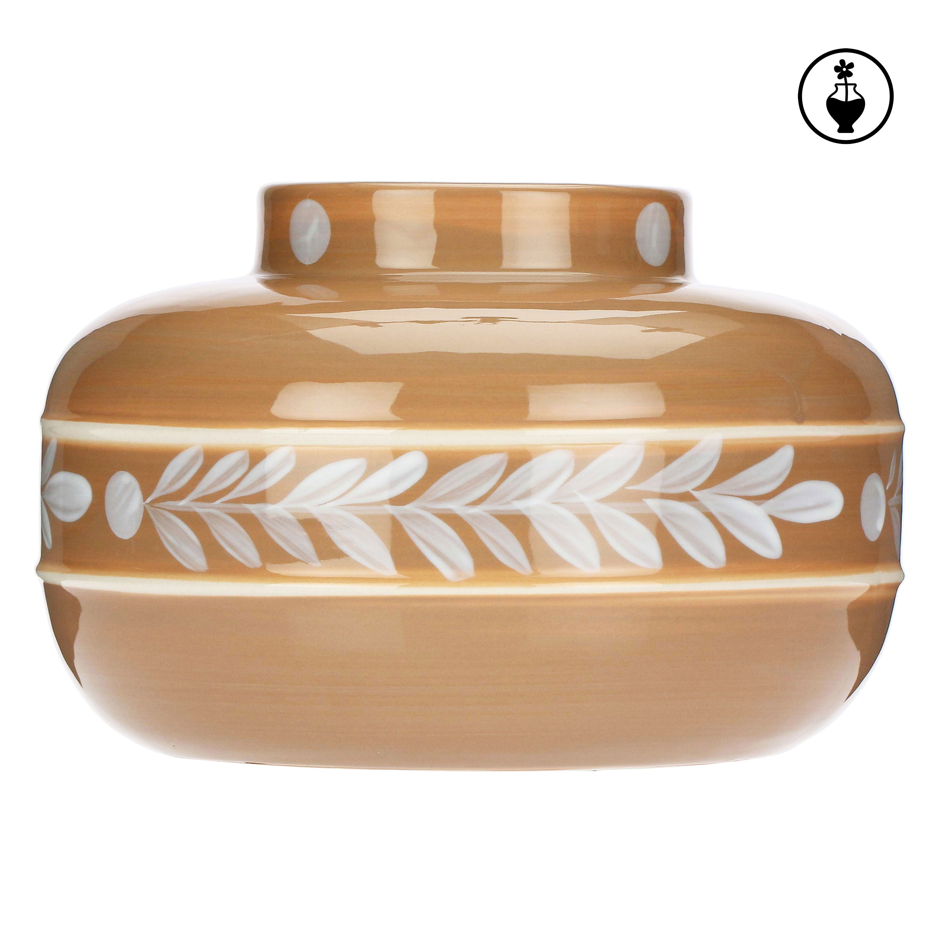 Vaso Basso, Laurus - Ceramica, d 21 h14 cm