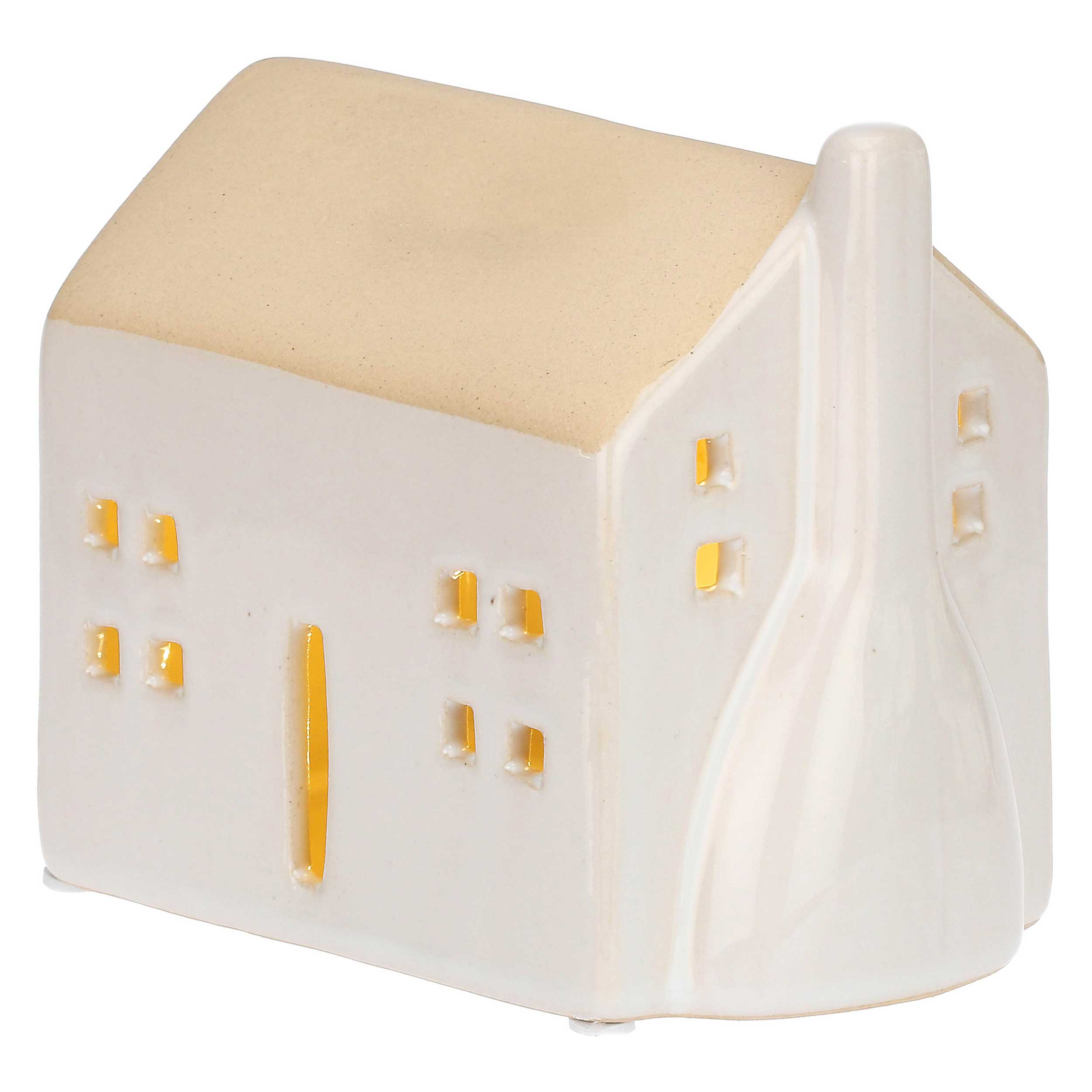 Casa Led Bianca, Nelvillaggio - Gres, 12,2 x 8,1 x 10,7 cm
